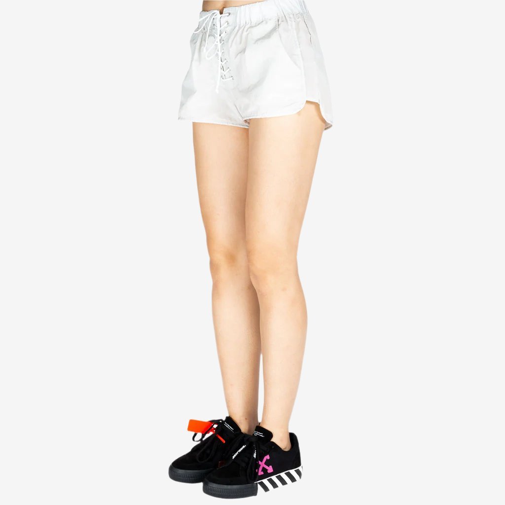 Unravel Womens Nylon Dolphin Shorts Light Grey - 3