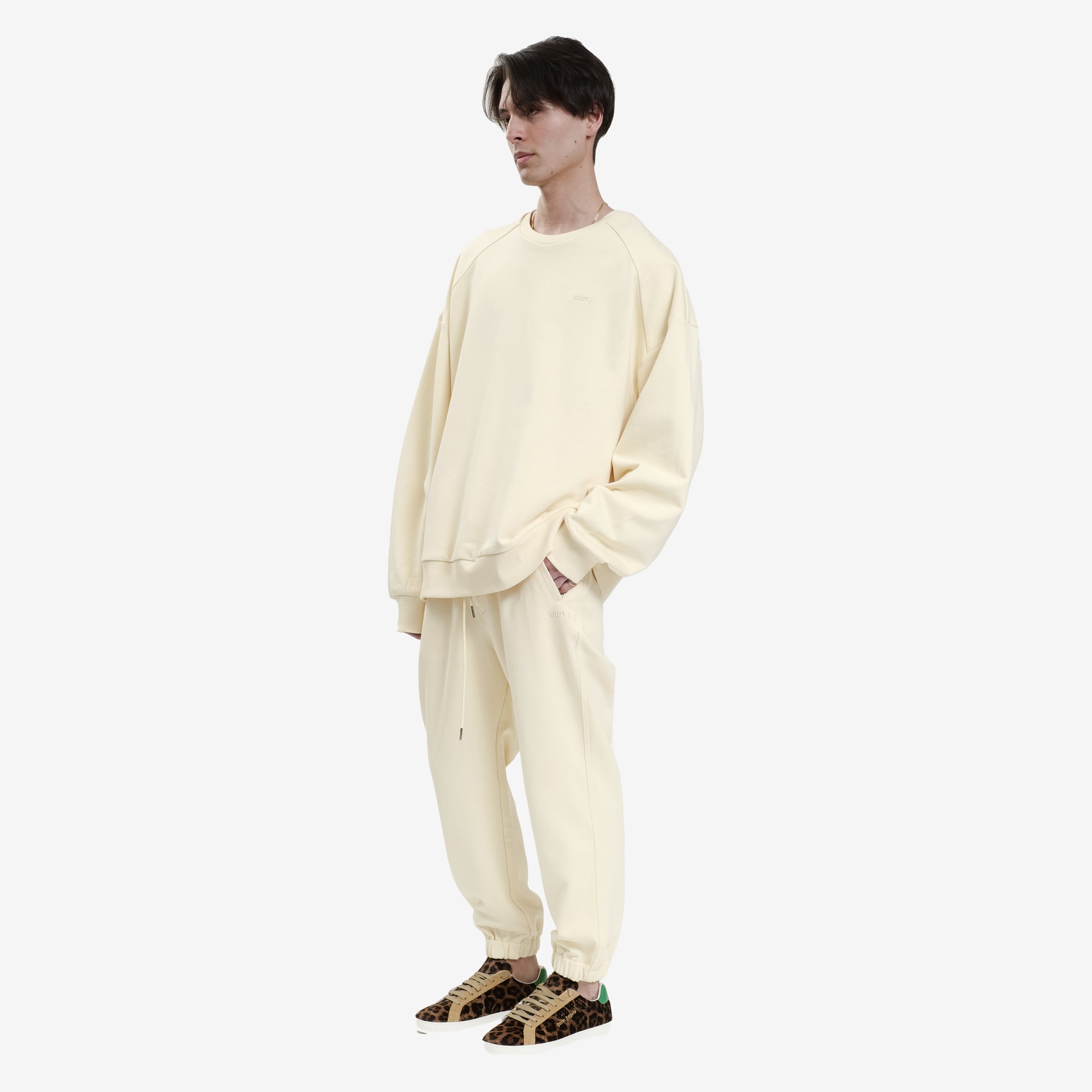 Juun.J Jersey Jogger Pants Ivory - 2