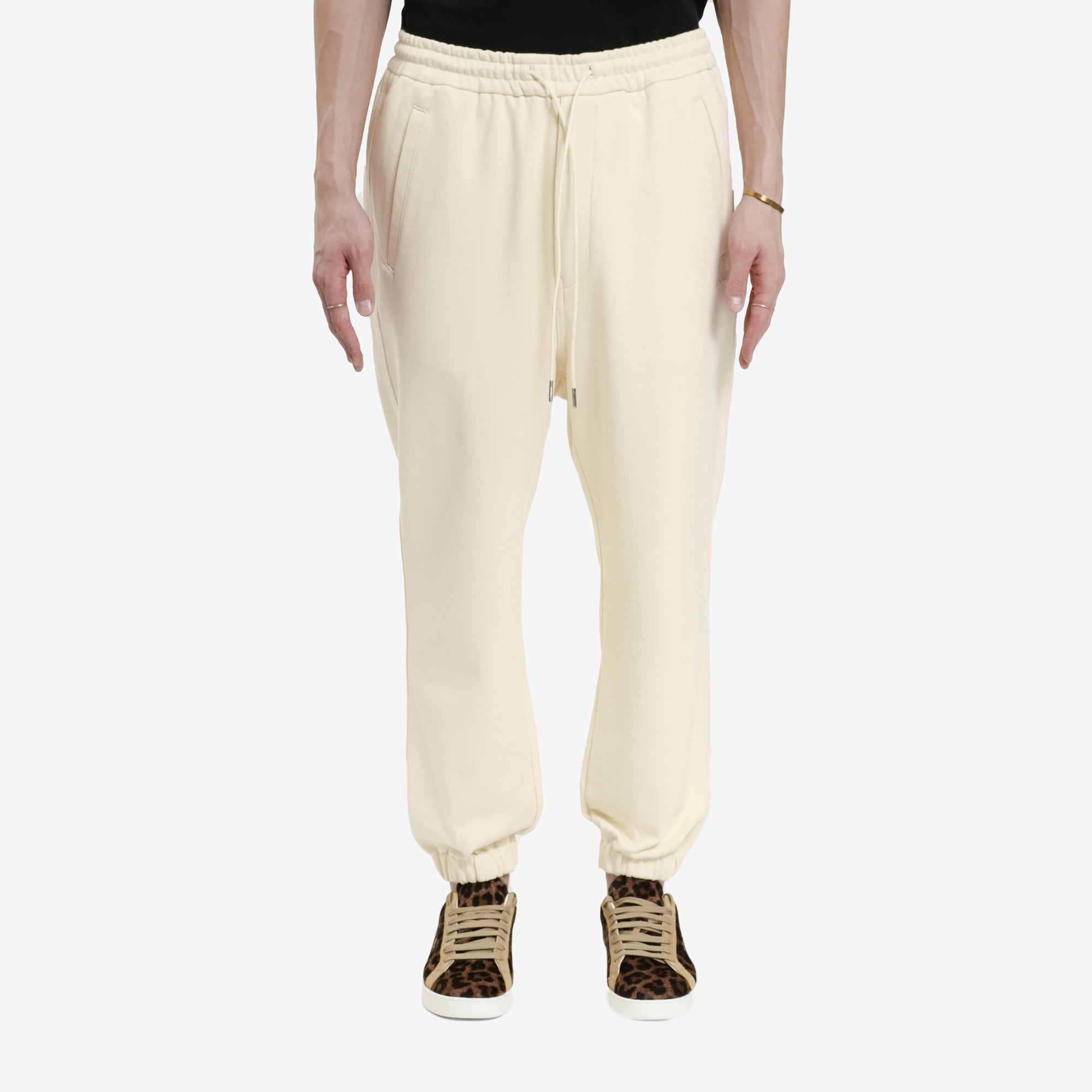 Juun.J Jersey Jogger Pants Ivory - 1