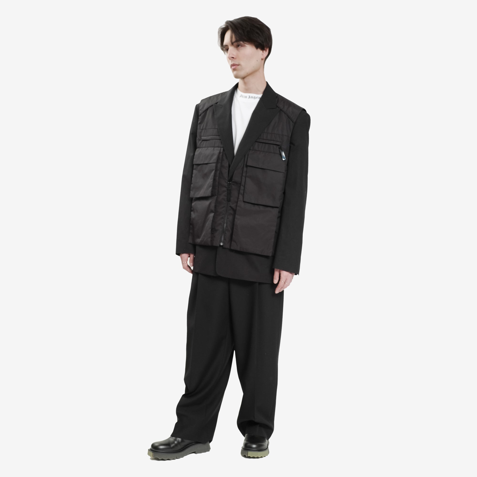Juun.J Detachable Vest Jacket Black - 5