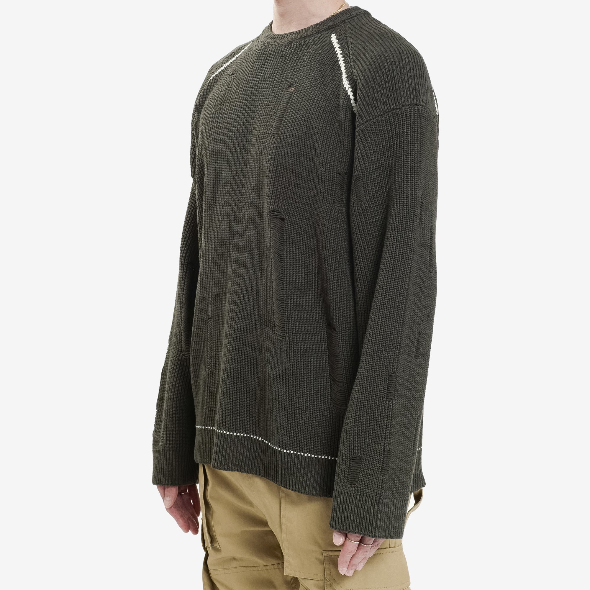 Juun.J Loose Fit Sweater Khaki - 3