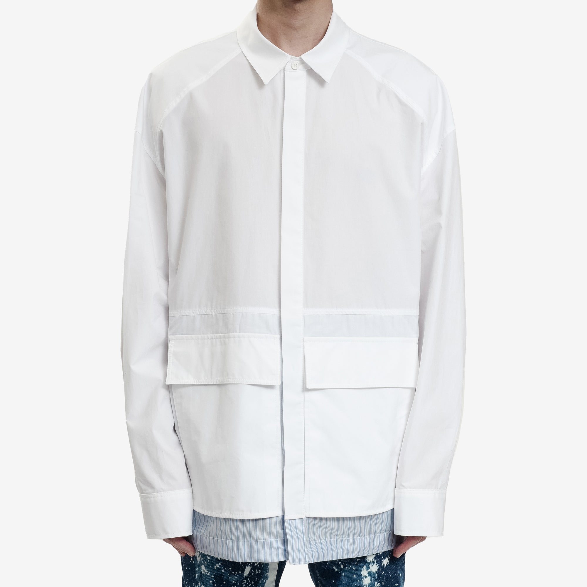 Photo of Juun.J Stripe Layered Outershirt - 1