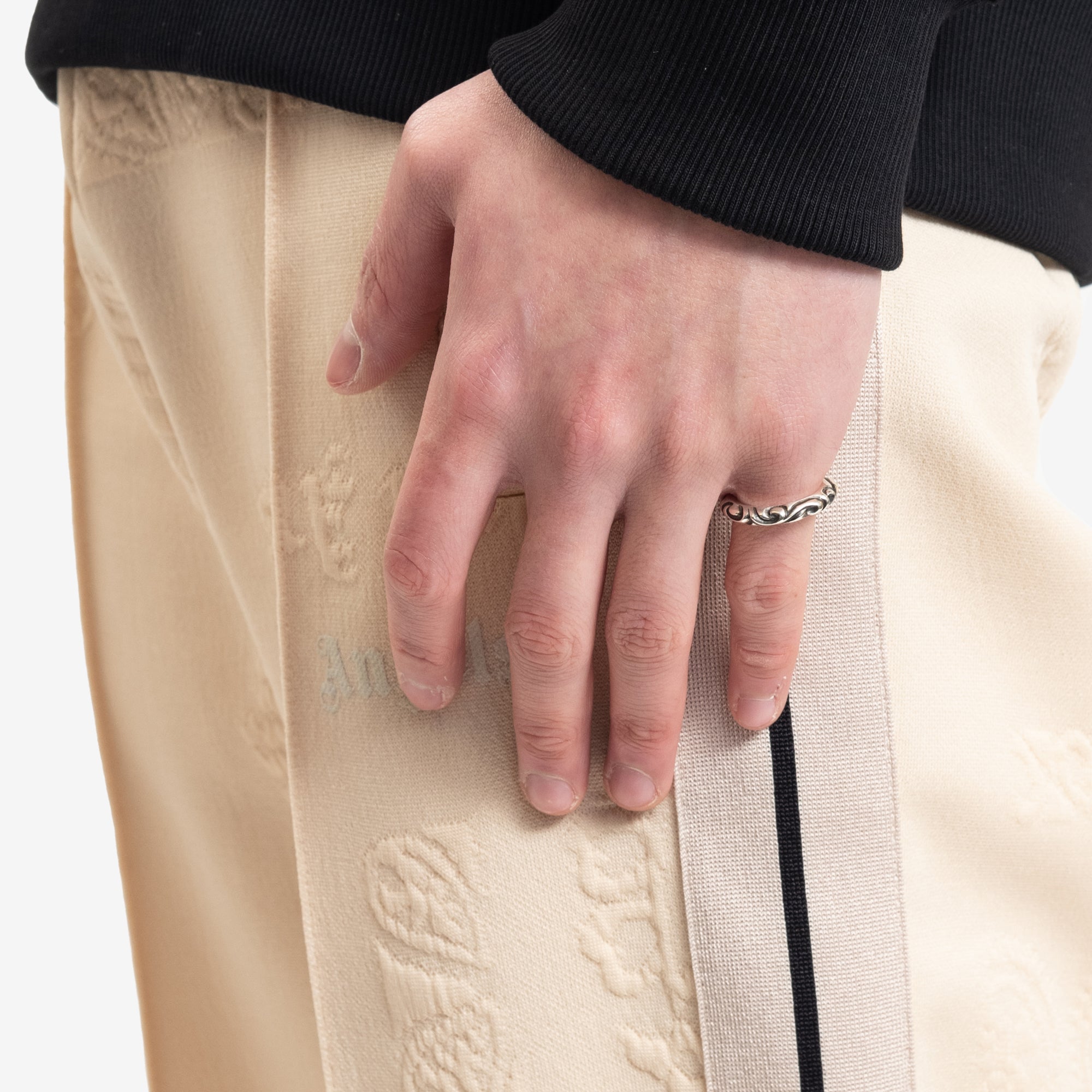 Chrome Hearts Scroll Band Ring Silver - 2