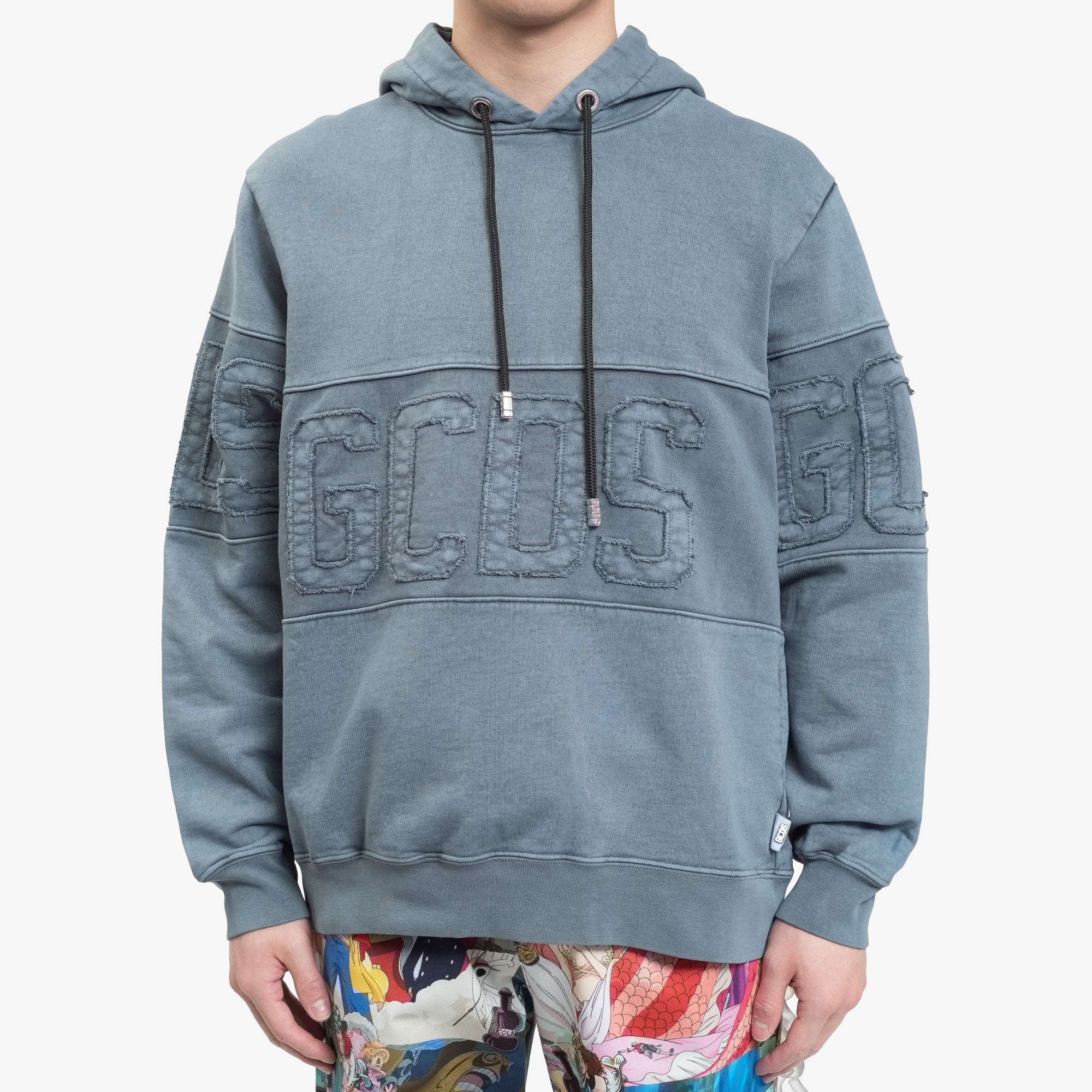 GCDS Overdyed Band Logo Hoody Black - 1