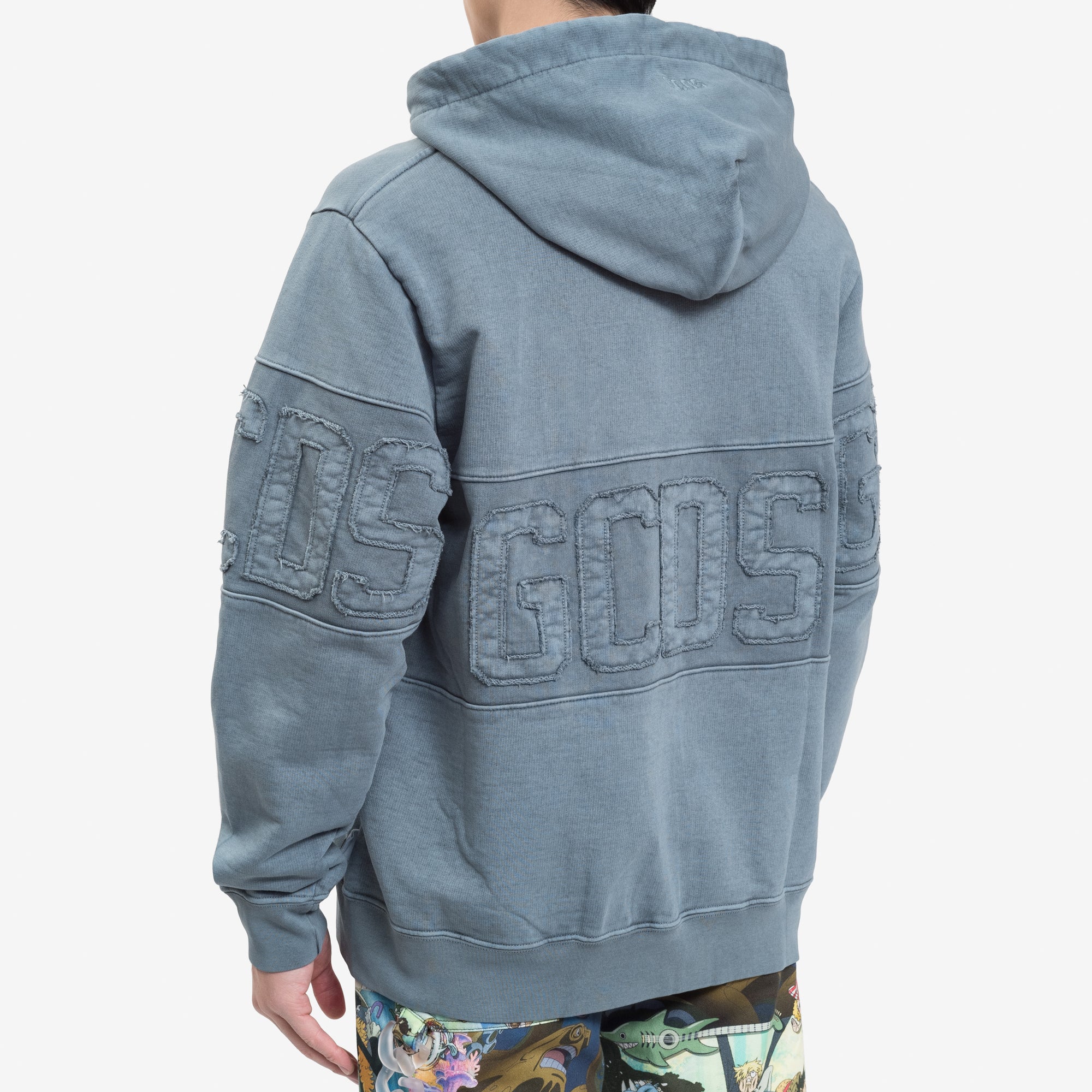 GCDS Overdyed Band Logo Hoody Black - 4