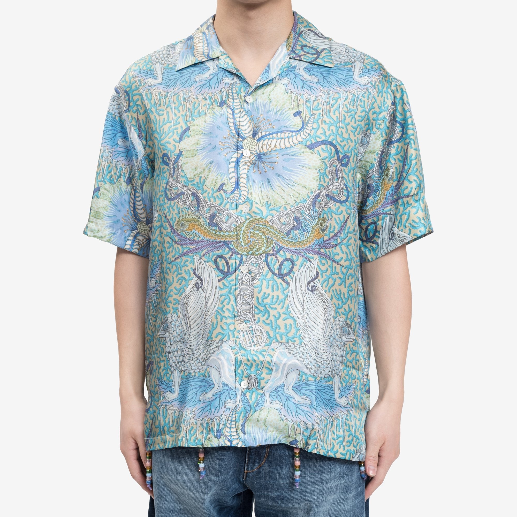 Bluemarble Chimera SS Silk Shirt Blue - 1