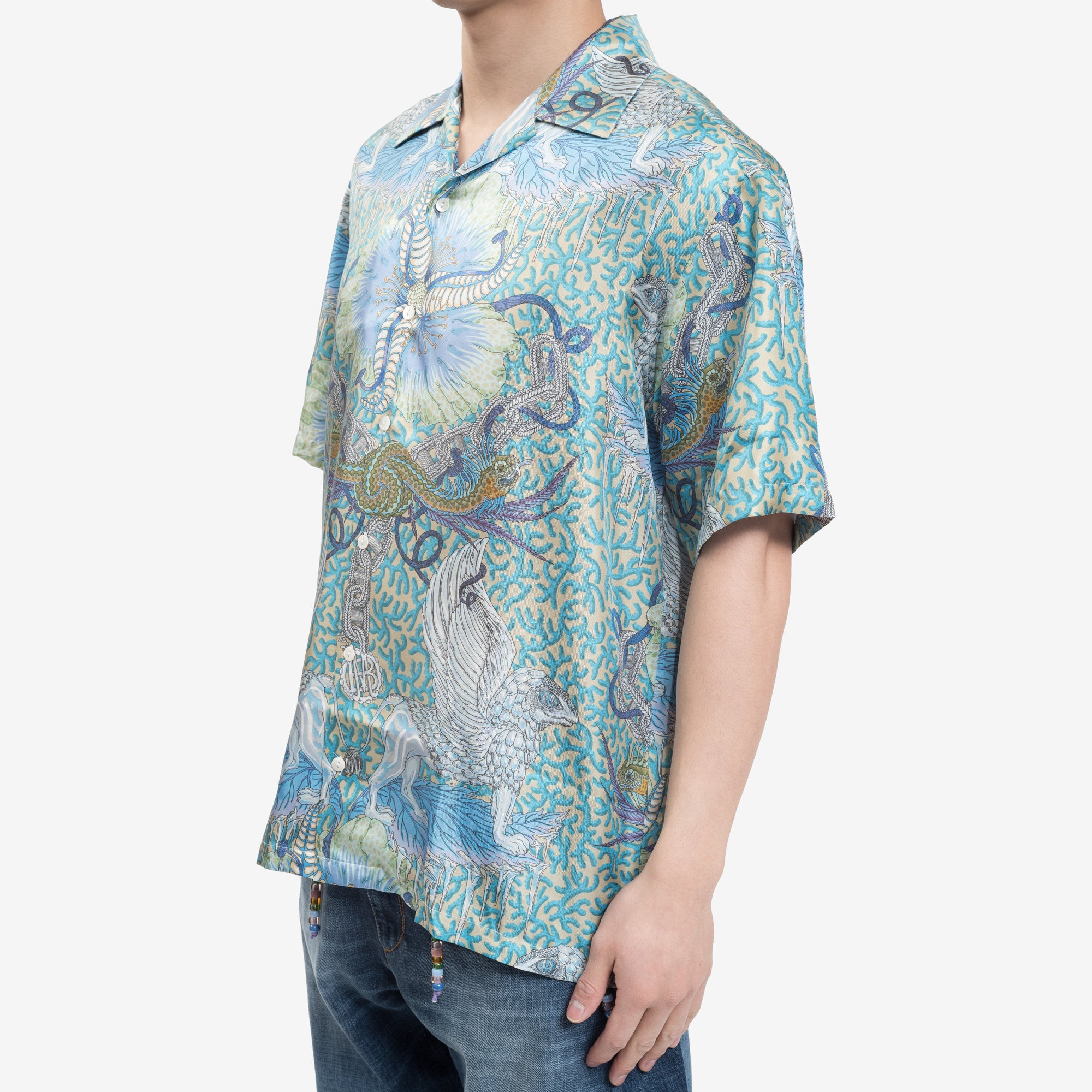 Bluemarble Chimera SS Silk Shirt Blue - 3