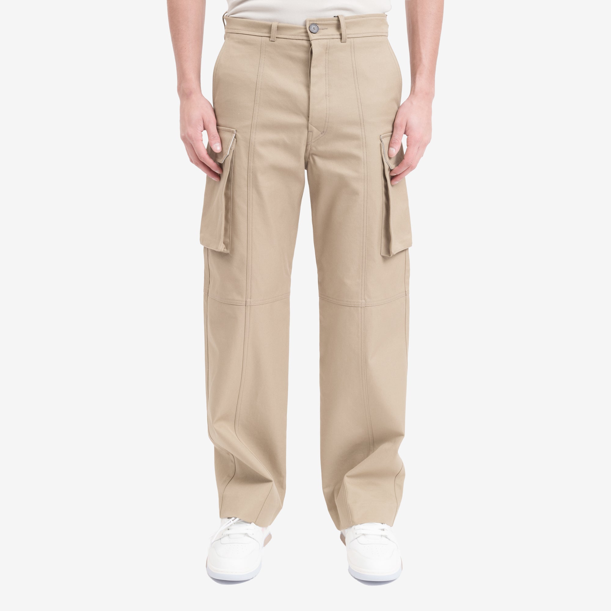 Uniforme Stitch Detail Flap Pocket Trousers Legno - 1