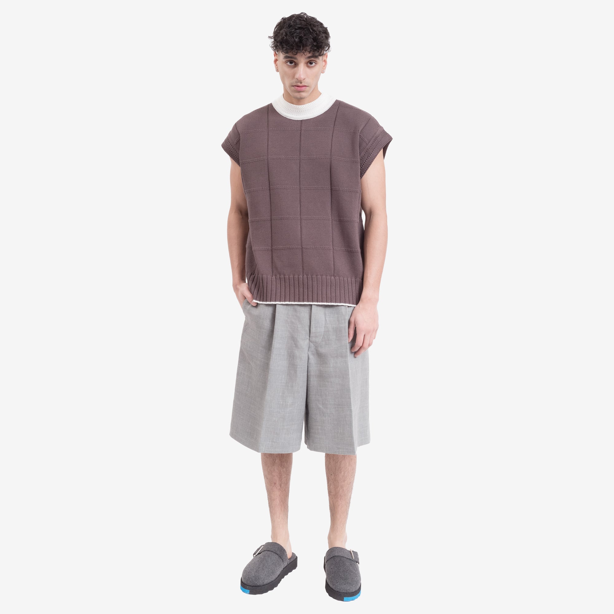 Uniforme Wide Leg Pleated Shorts Storm Grey - 2