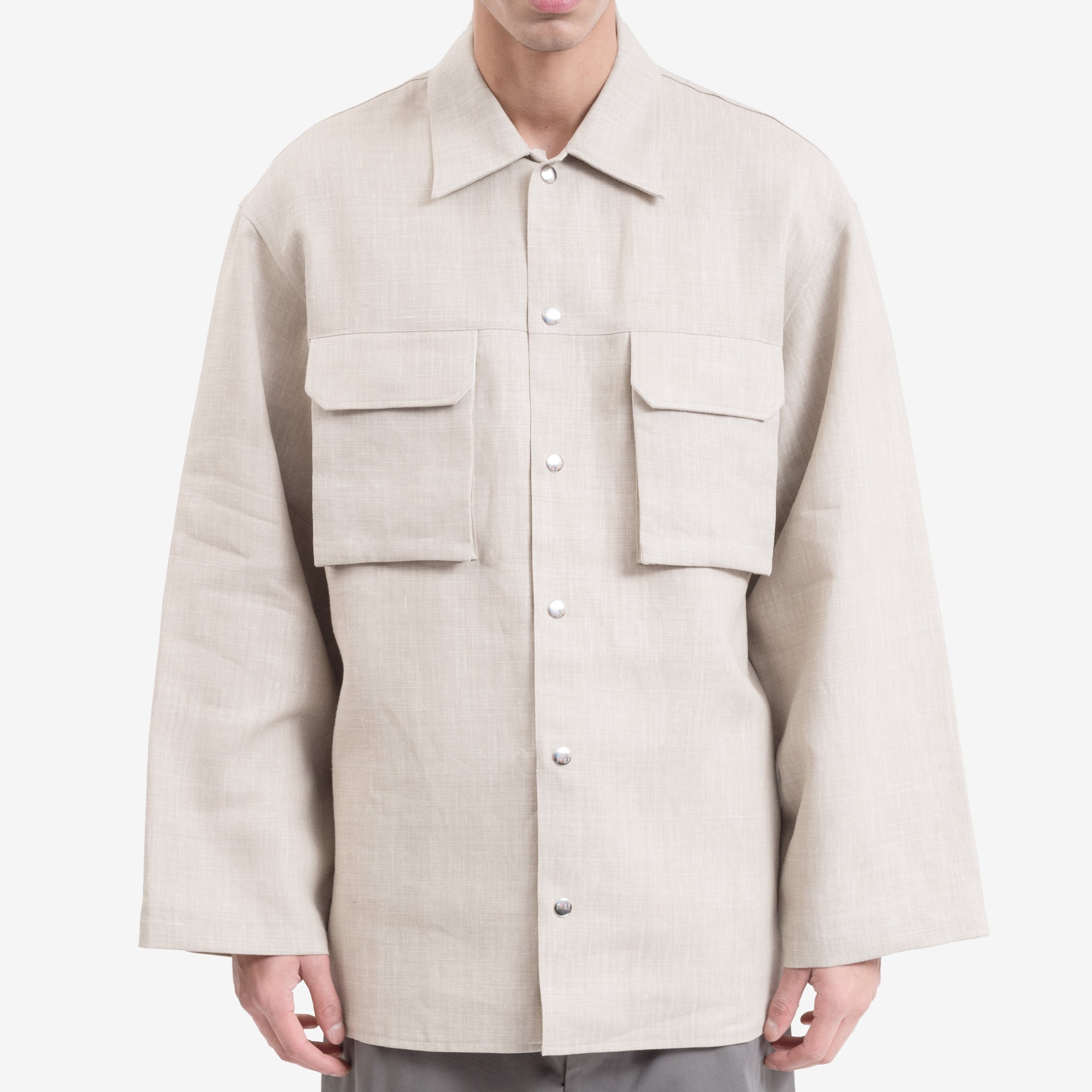 Uniforme Snap Fastening Graphic Overshirt Natural - 1