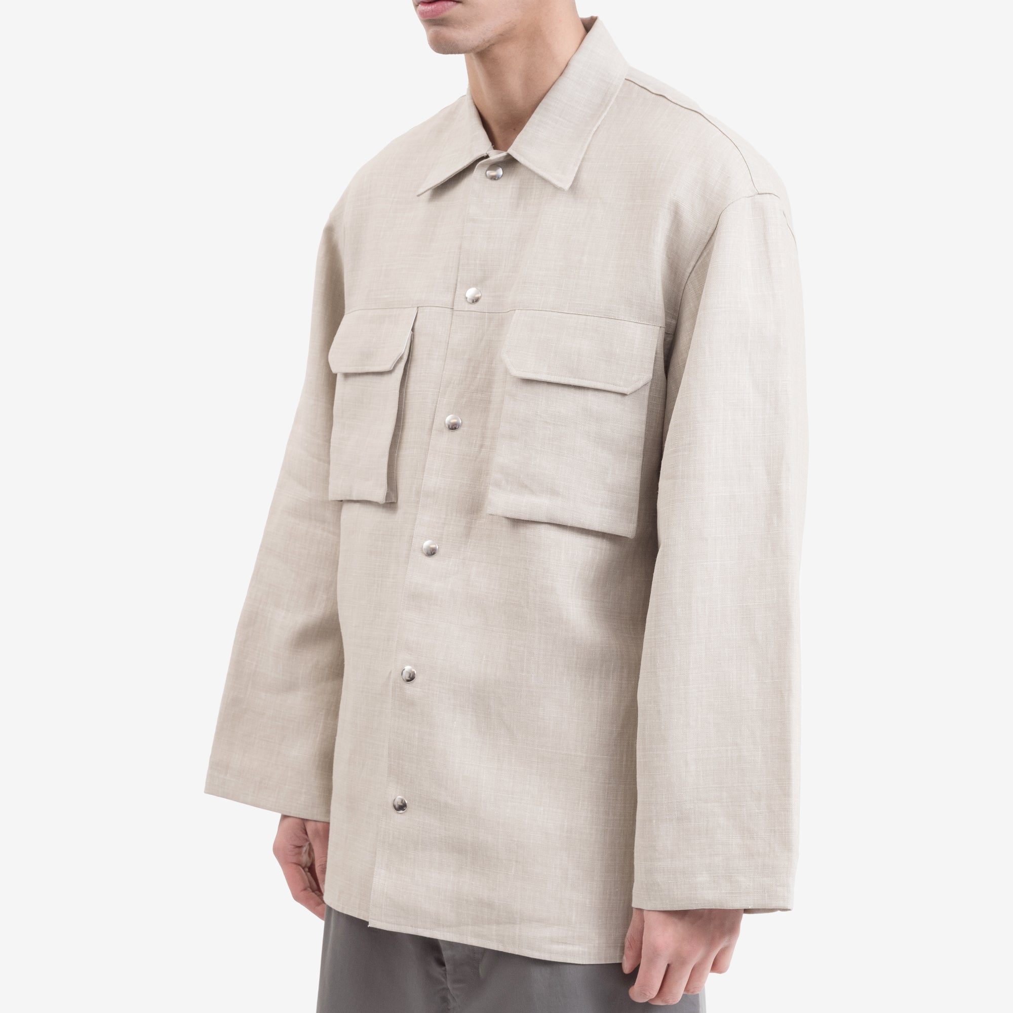 Uniforme Snap Fastening Graphic Overshirt Natural - 3