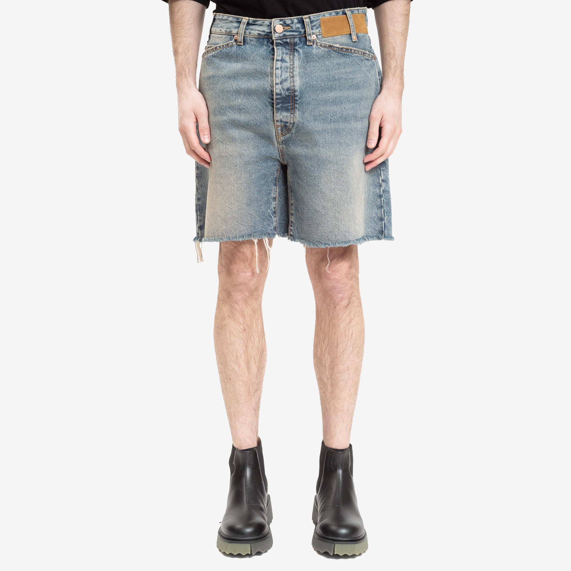 Palm Angels Curved Regular 5 Pocket Shorts Light Blue - 1