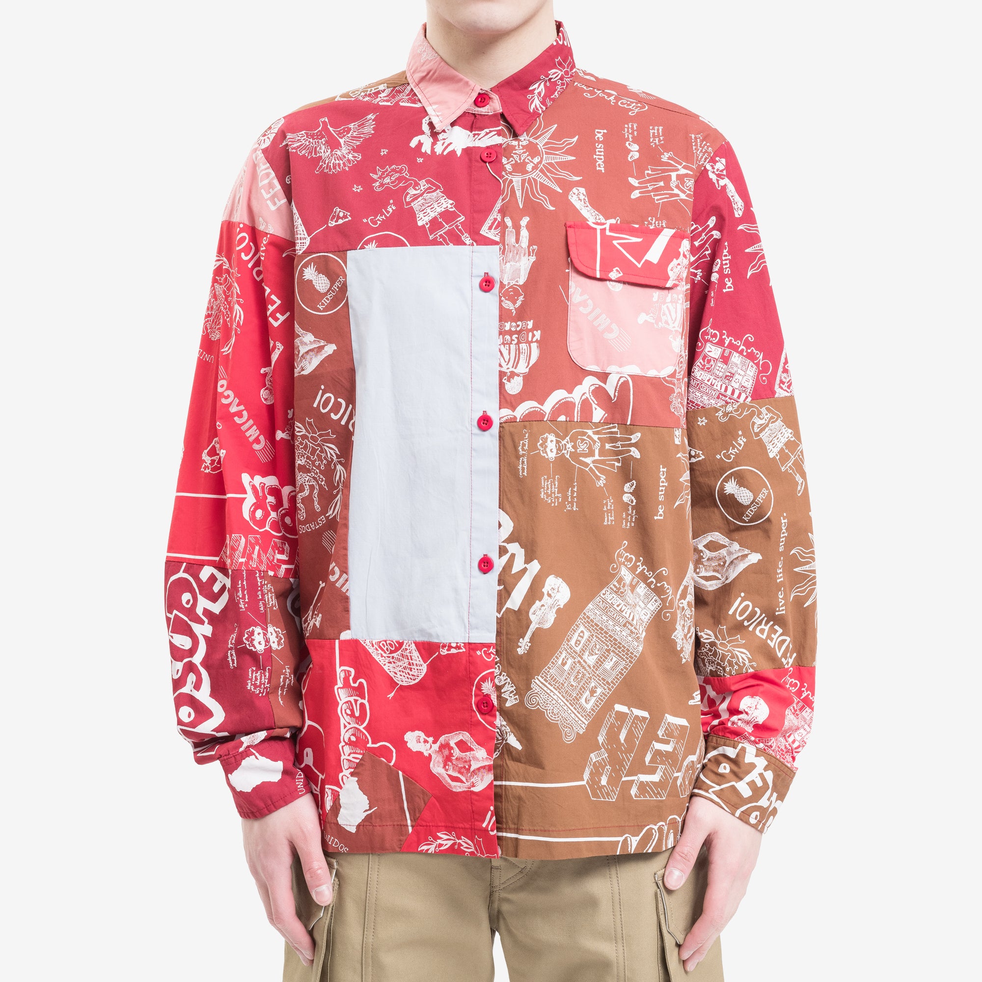 KidSuper Super Patchwork Jacket Red - 1