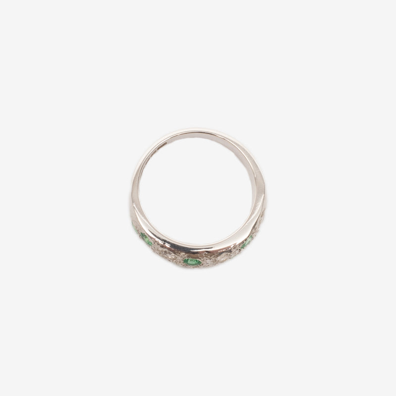 Mini Riviera Green/Clear Ring