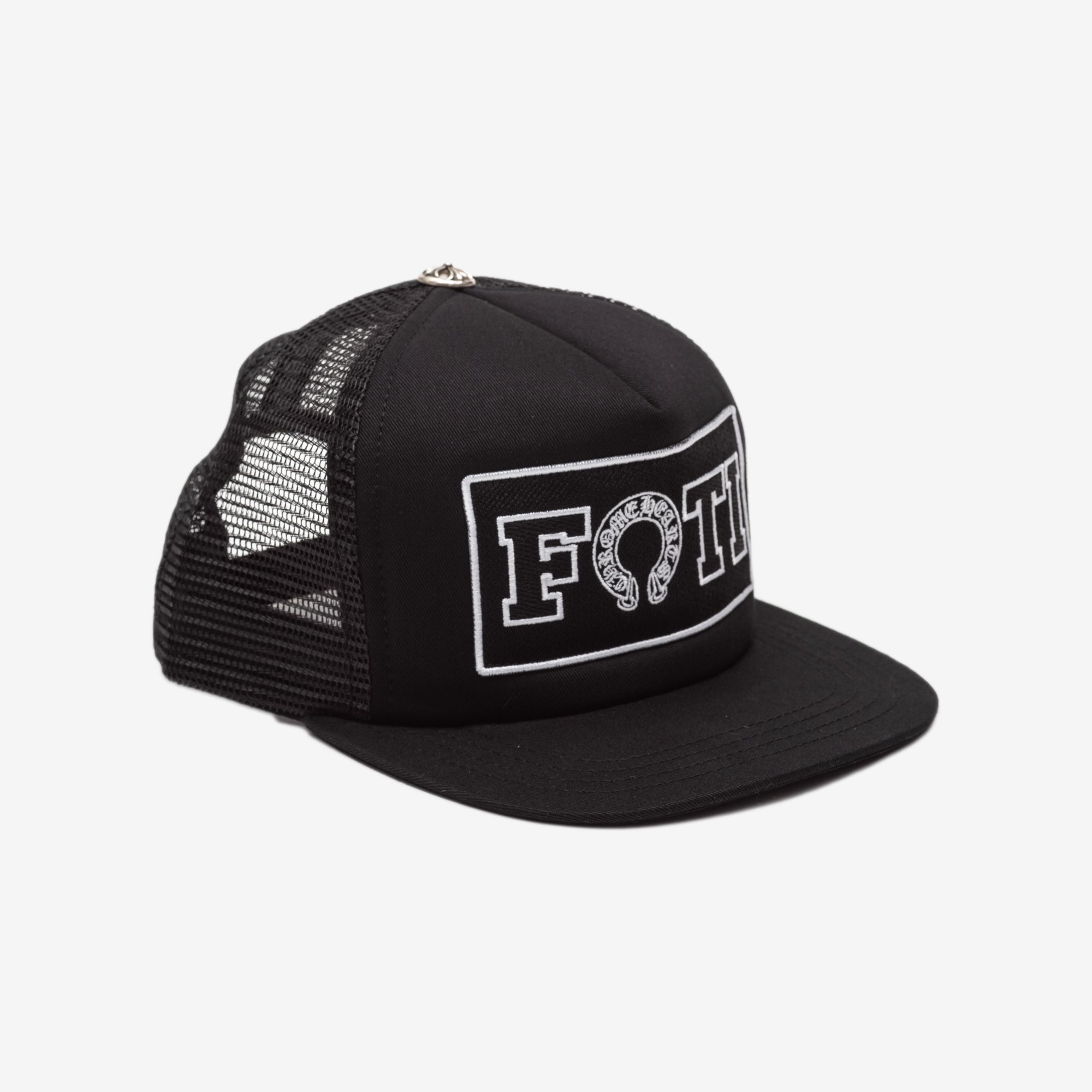 Chrome Hearts FOTI CH Patch Black/Black Trucker Cap Black - 3