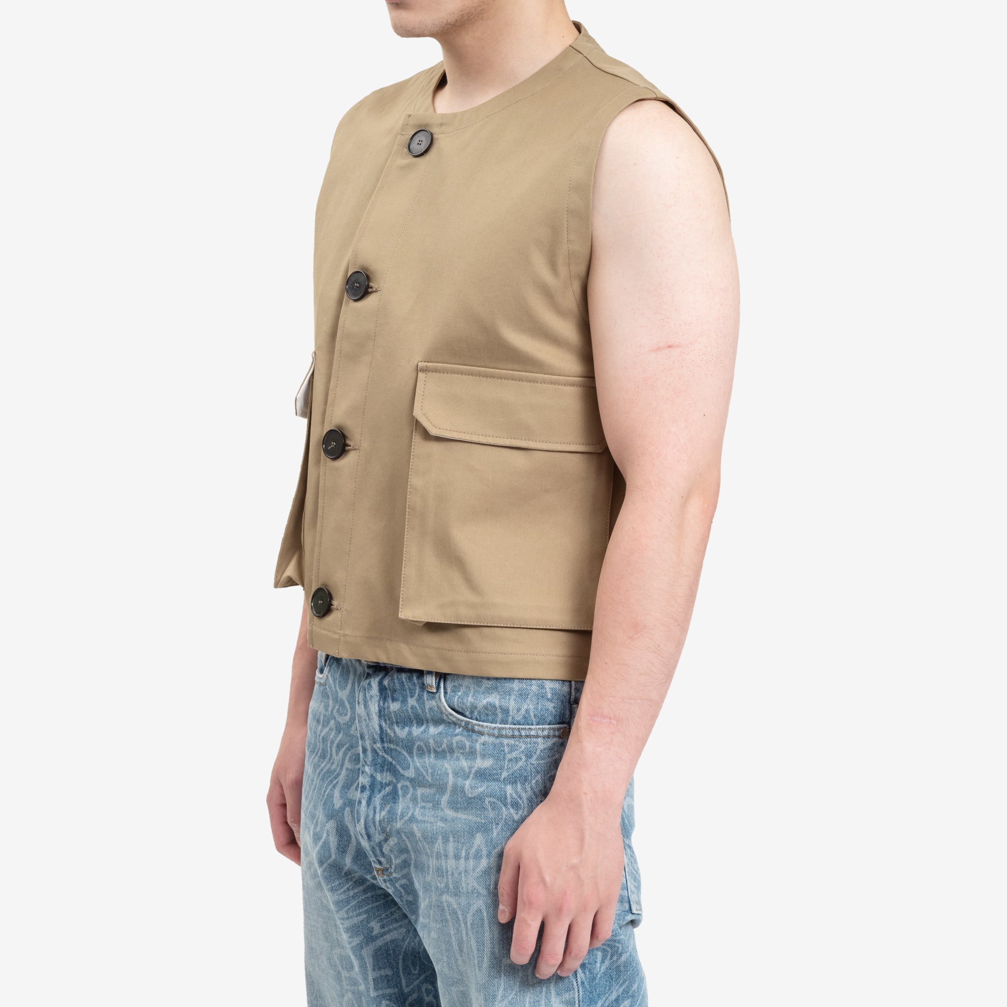 Uniforme Strapped Flap Pocket Vest Legno - 3