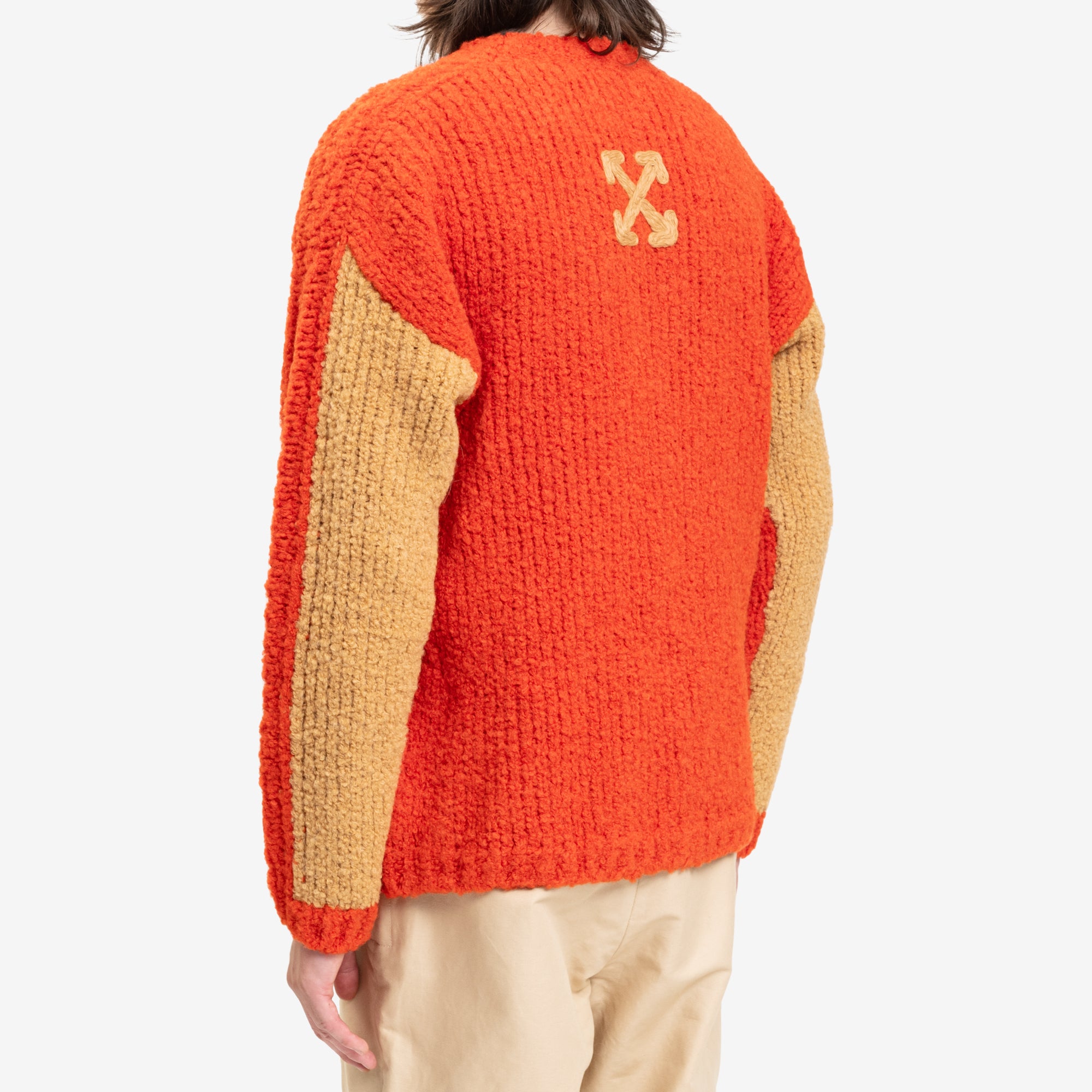 Off - White Funky Chunky Knit Sweater Orange - 4