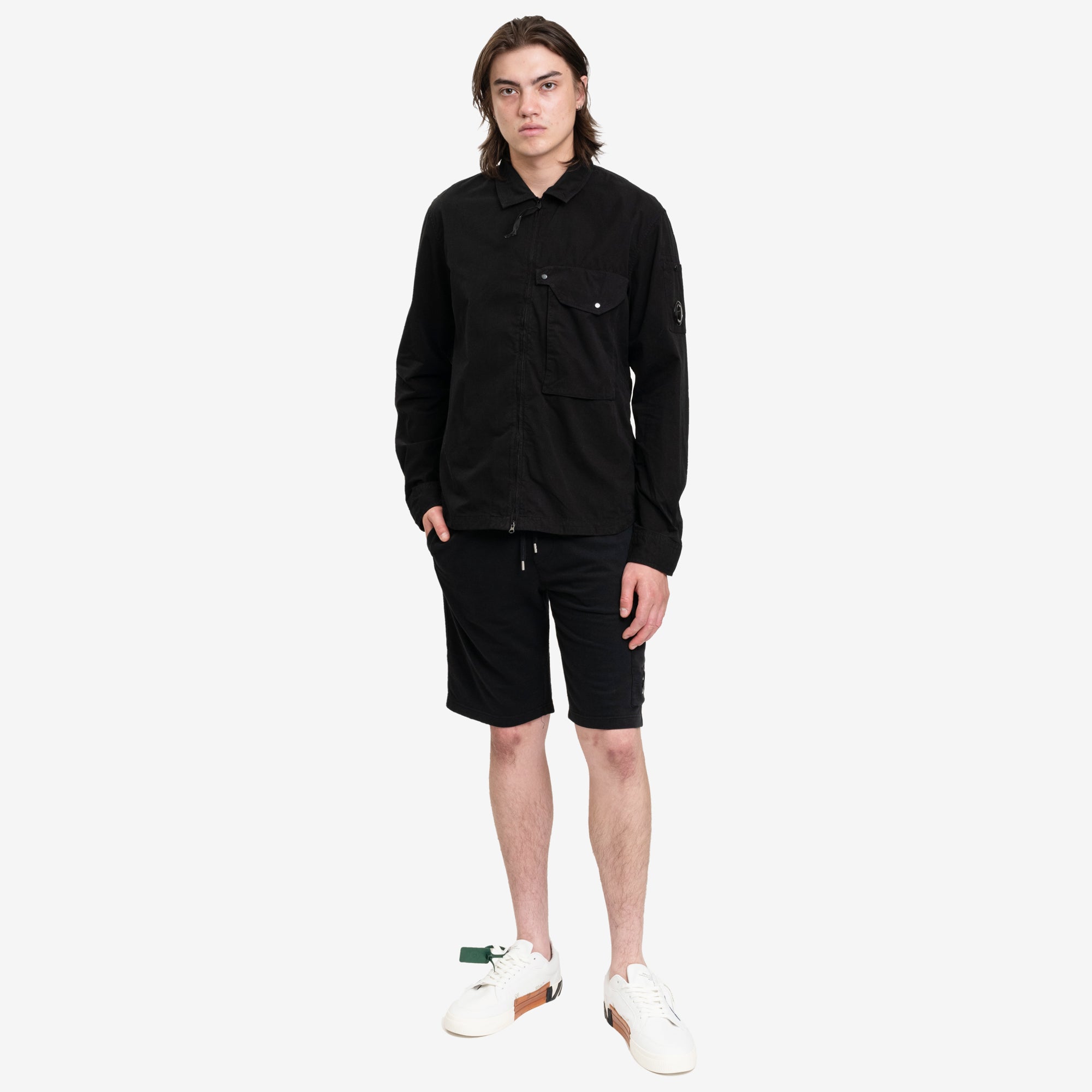 C.P. Company Gabardine LS Zip Shirt Black - 2