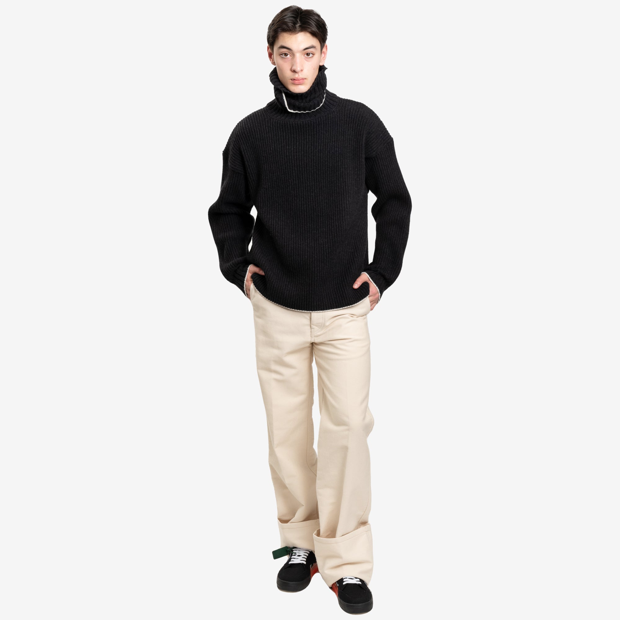 Uniforme Roll Neck Wool Cashmere Sweater Anthracite - 2