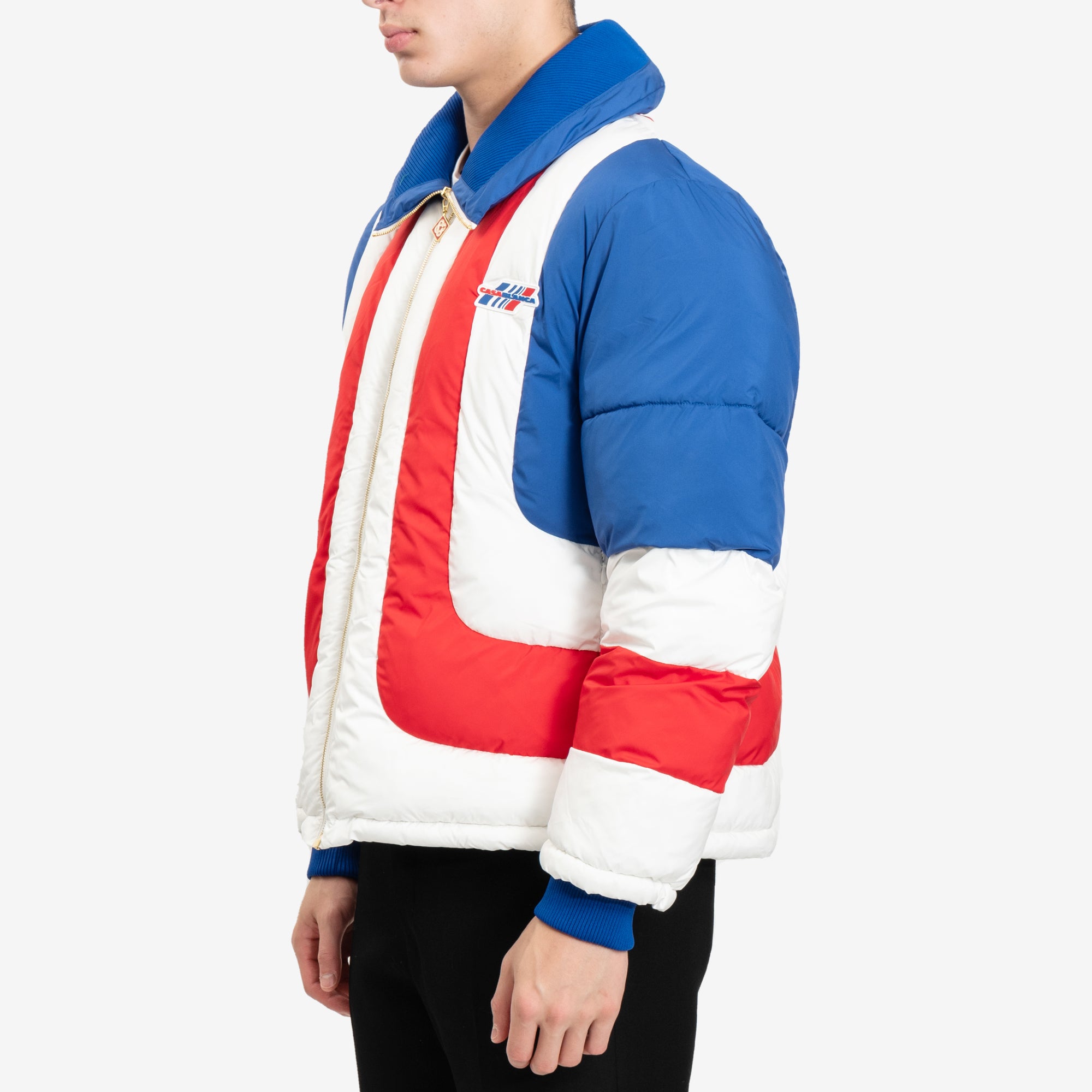 Casablanca Curve Panel Puffer Jacket White - 3