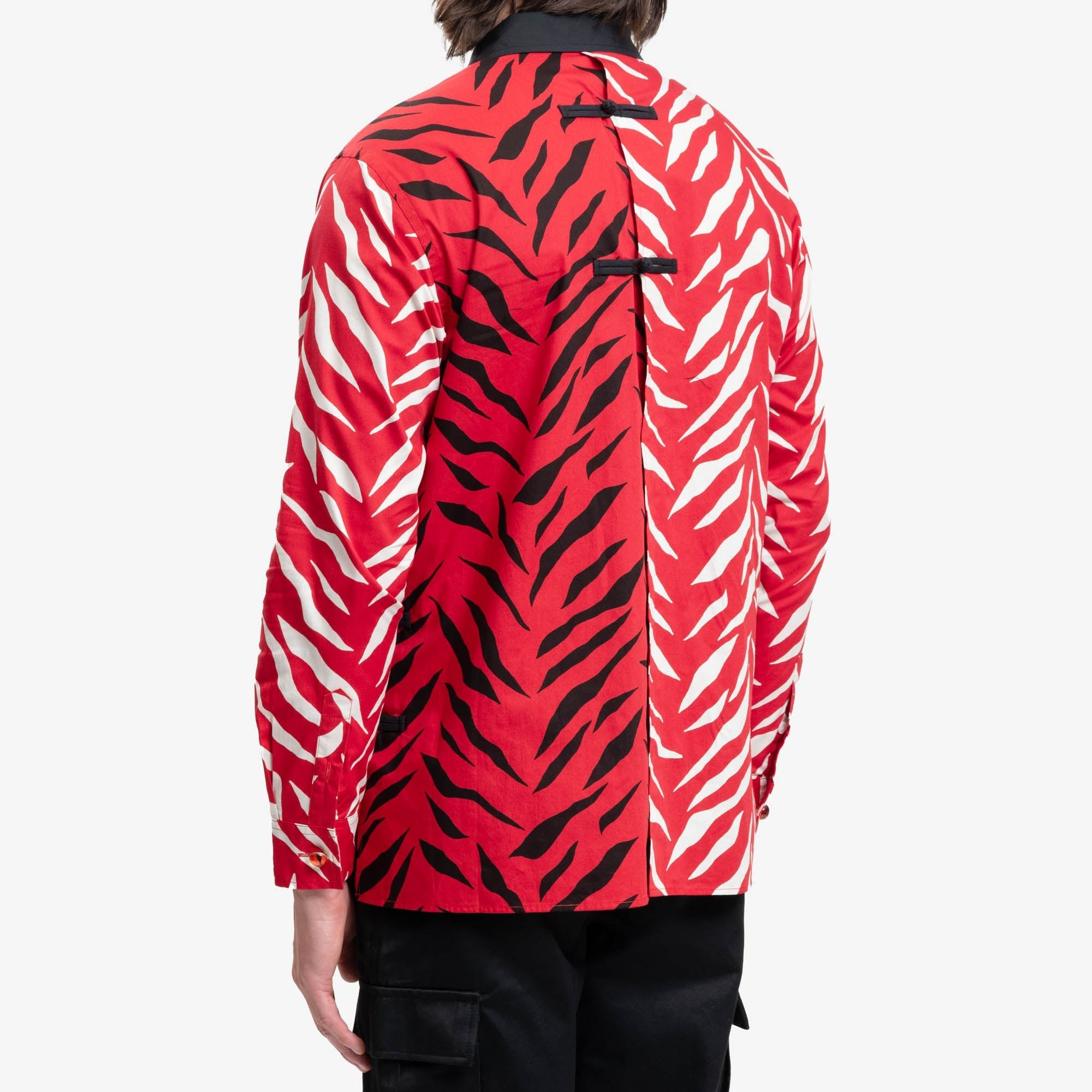 CLOT Button Up Chinese Shirt Red - 4