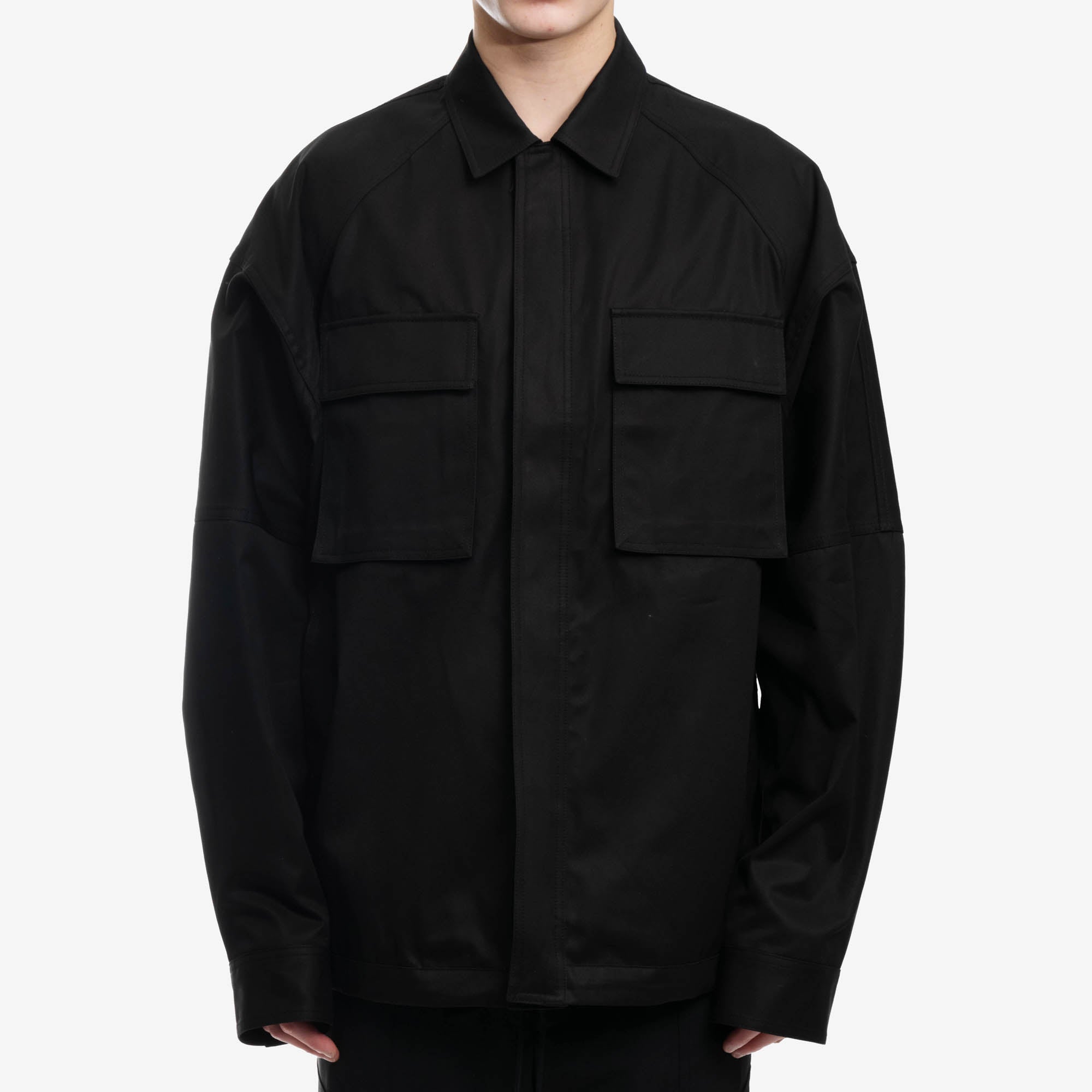 Juun.J Front Pocket Shirt Jacket Black - 1