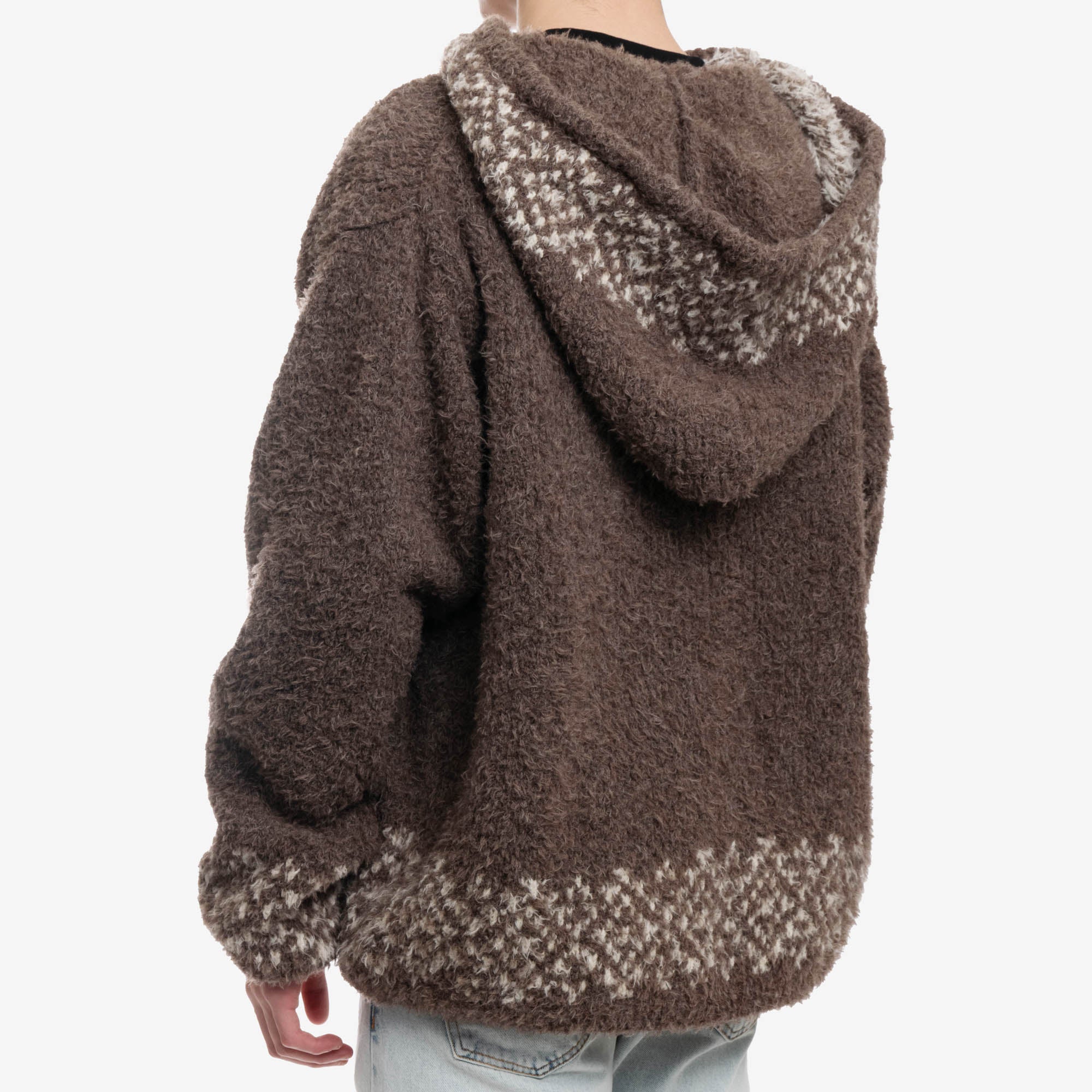 Children of the Discordance Oversized Star Knit Hoody Beige - 4