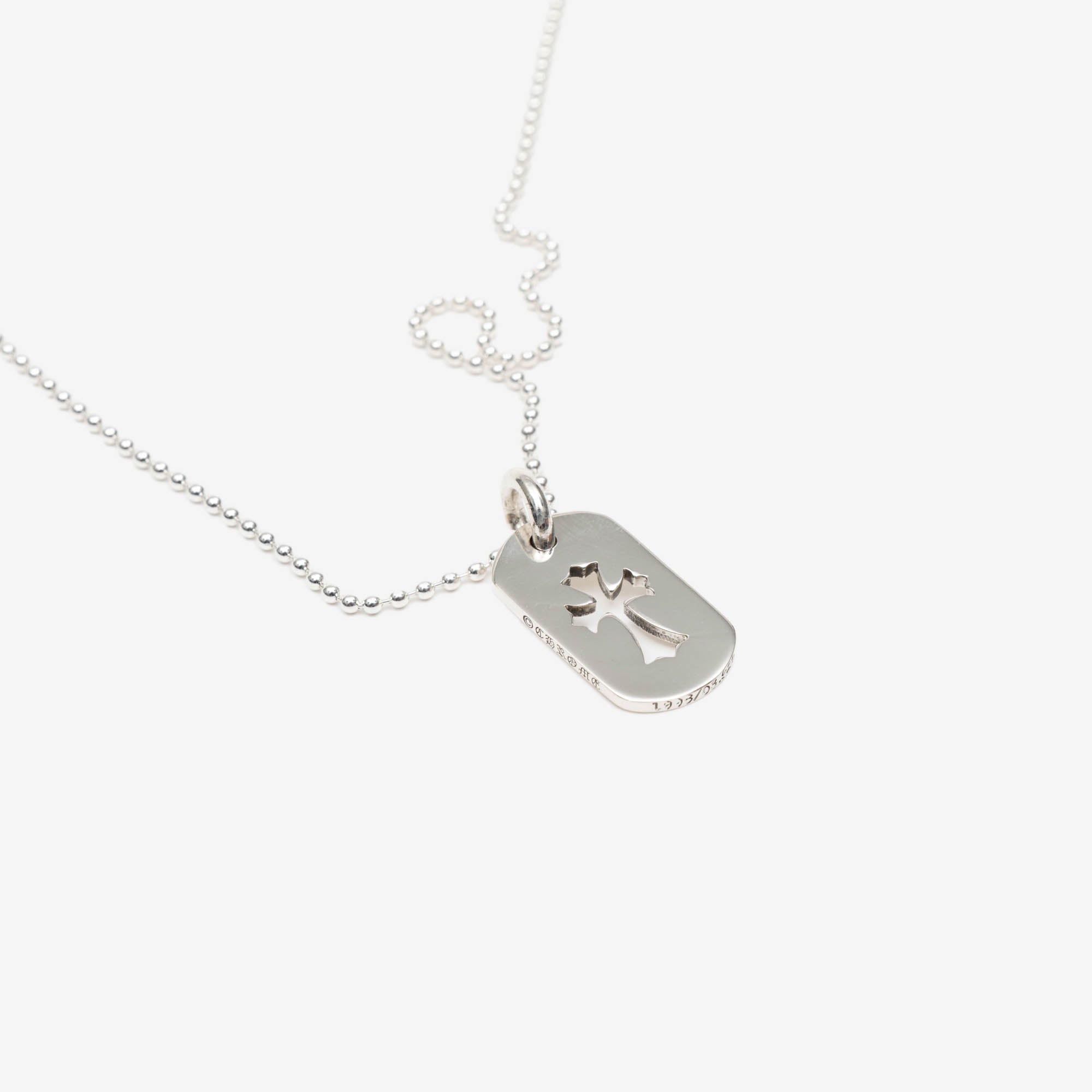 Chrome Hearts CH Cross Dog Tag Necklace Silver - 2