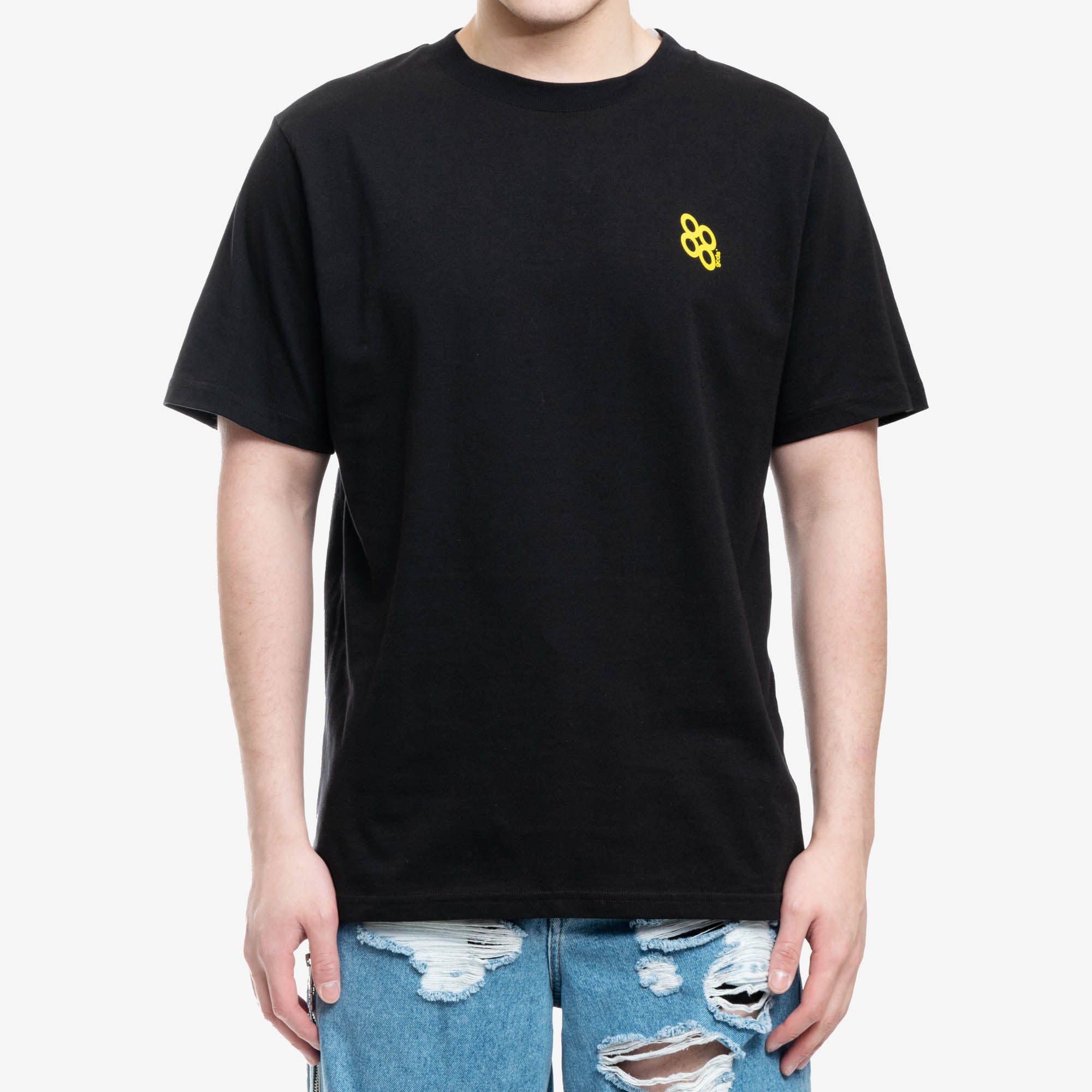 GCDS Bliss Logo Patent Tee Black - 1