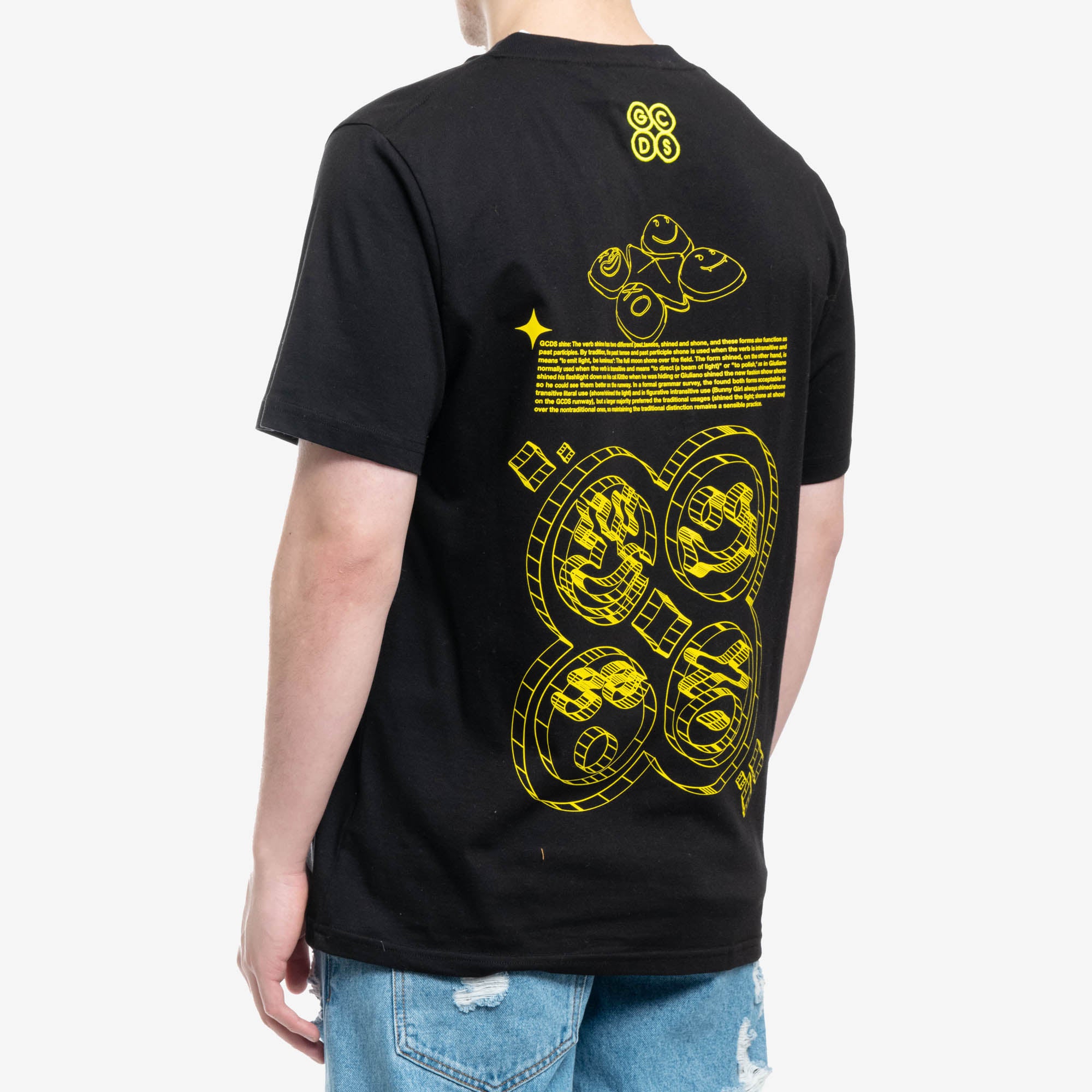 GCDS Bliss Logo Patent Tee Black - 3
