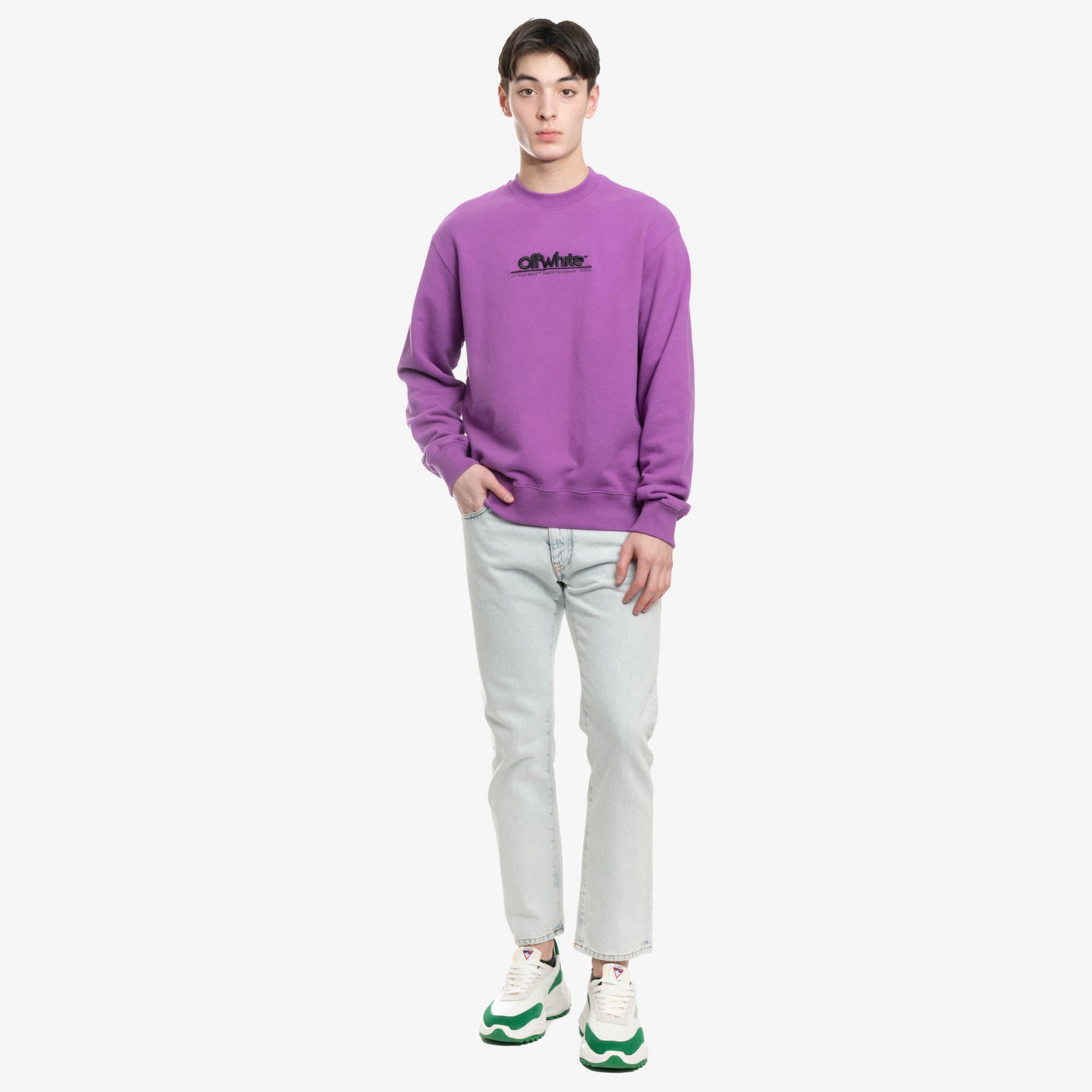Off - White Chunky Logo Slim Sweatshirt Orchid - 2