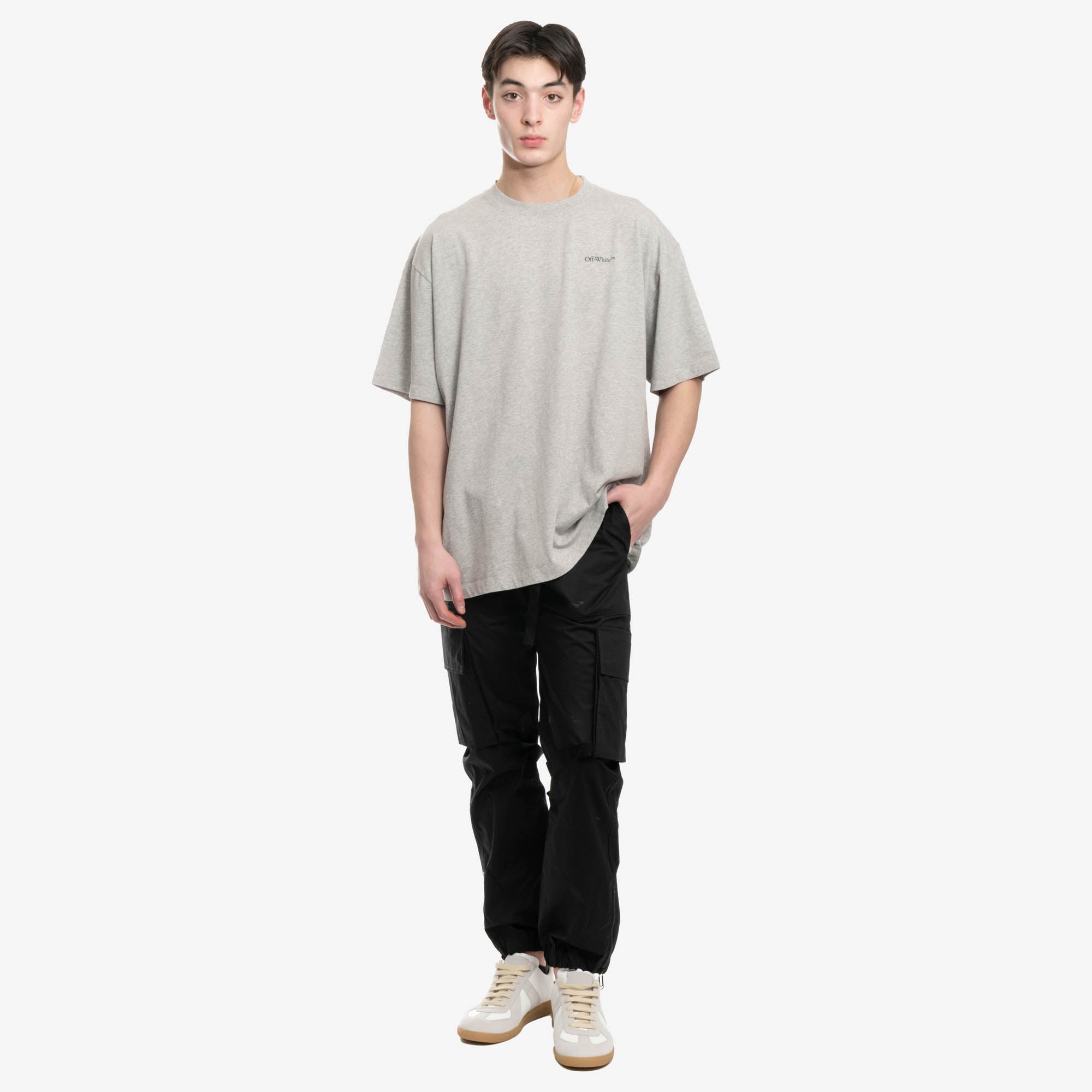 Off - White Jumbo Arrow Over Tee Melange Grey - 2