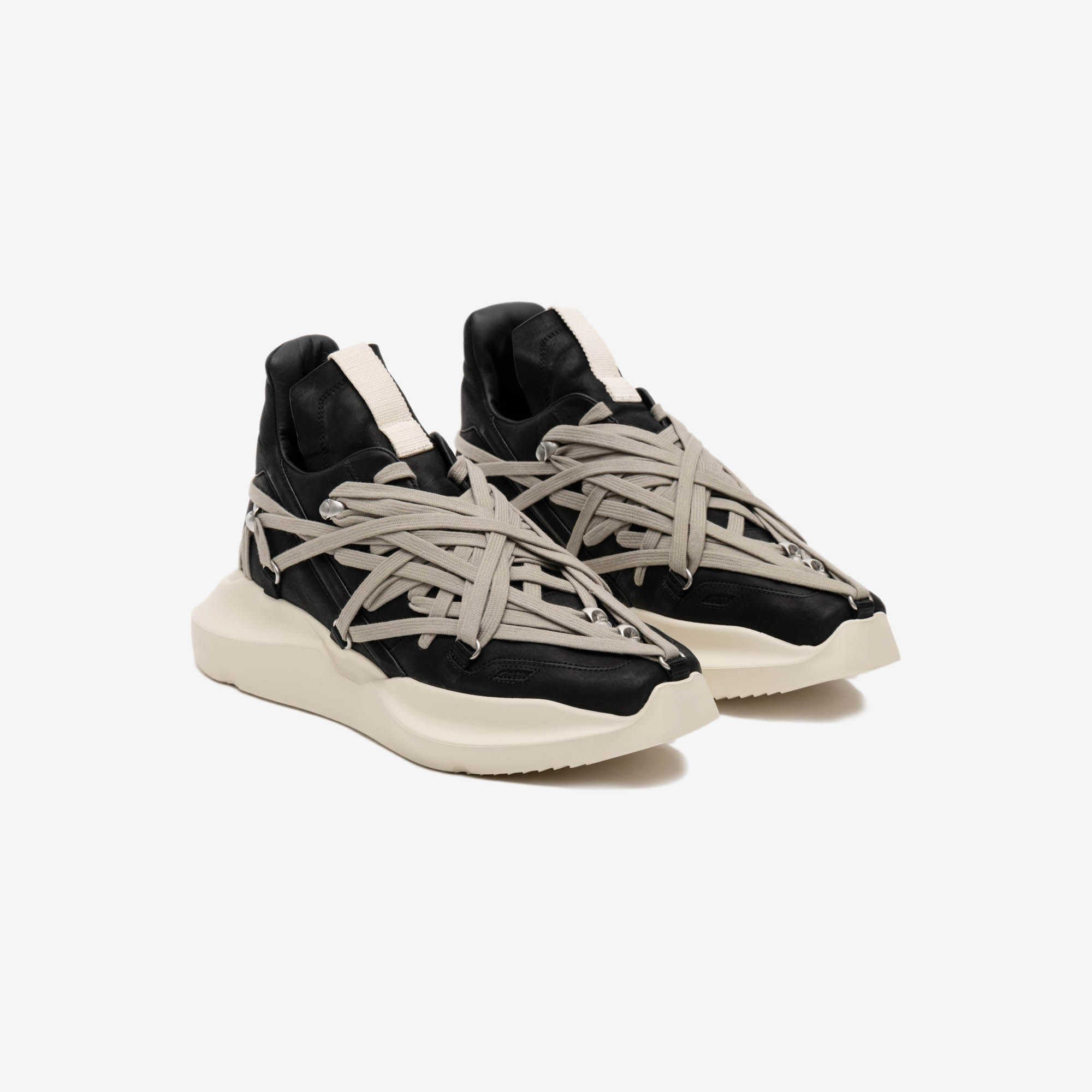 Rick Owens Womens EDFU Megalaced Runner Black/Pearl - 1