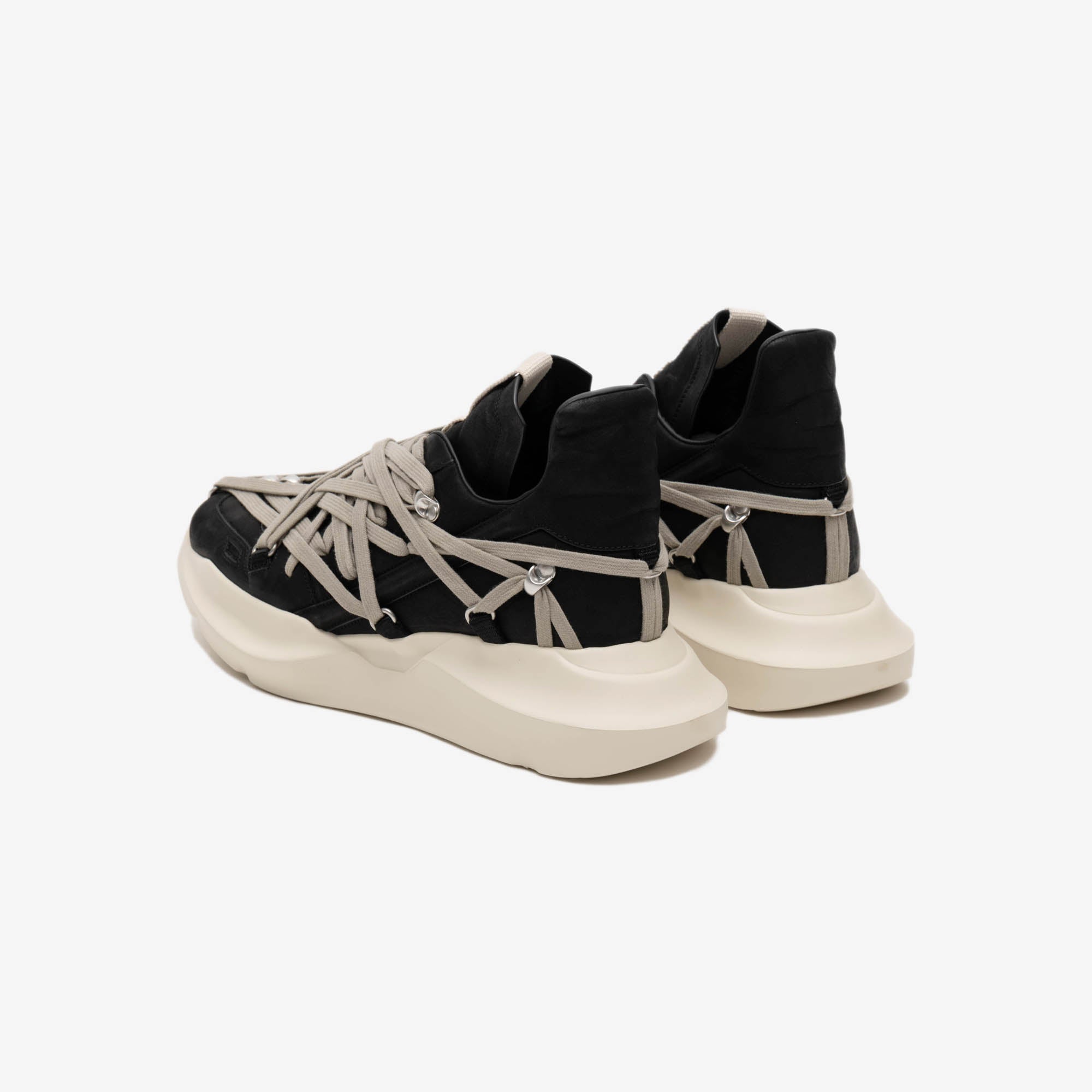Rick Owens Womens EDFU Megalaced Runner Black/Pearl - 2