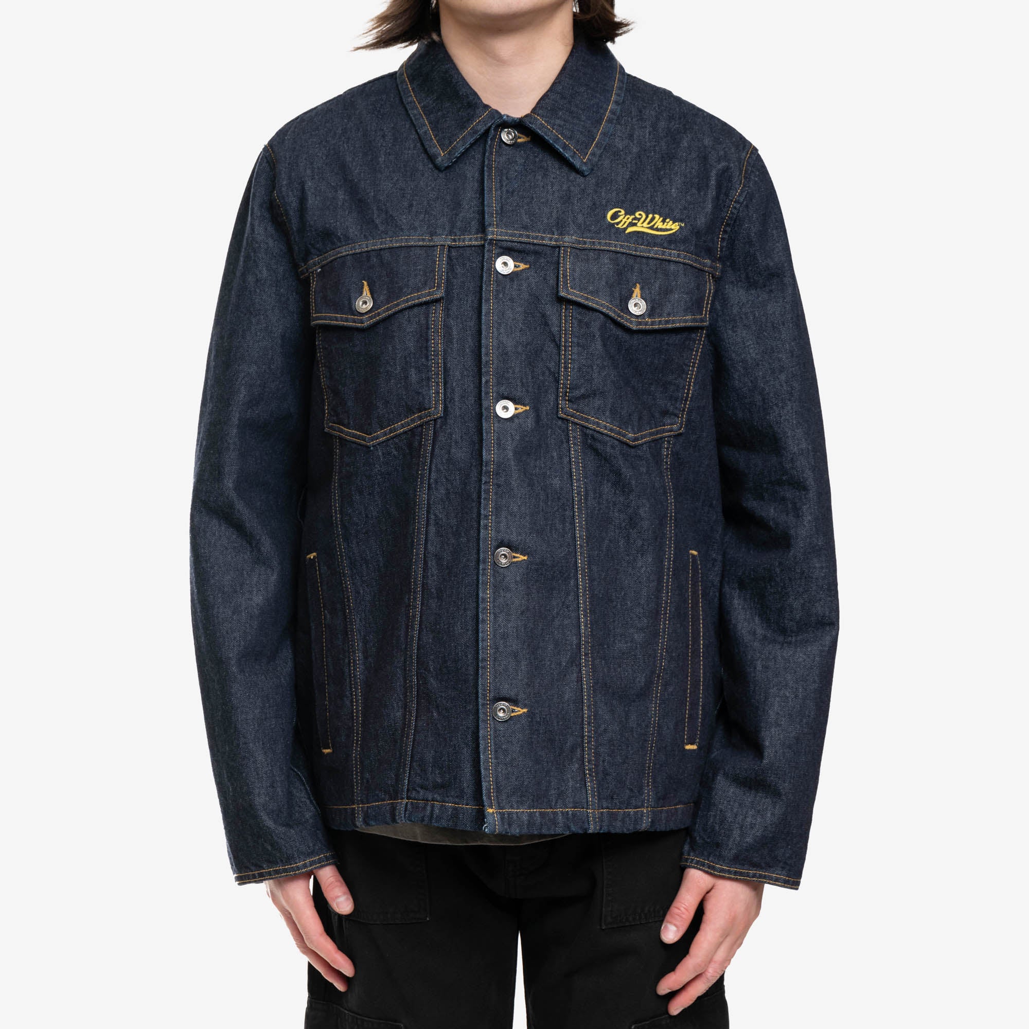 Off - White Wave Off Denim Utility Shirt Raw Indigo - 1