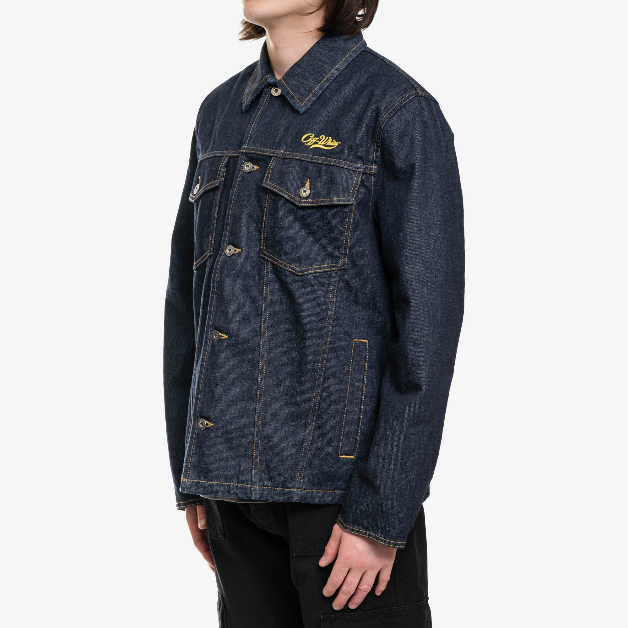 Off - White Wave Off Denim Utility Shirt Raw Indigo - 3