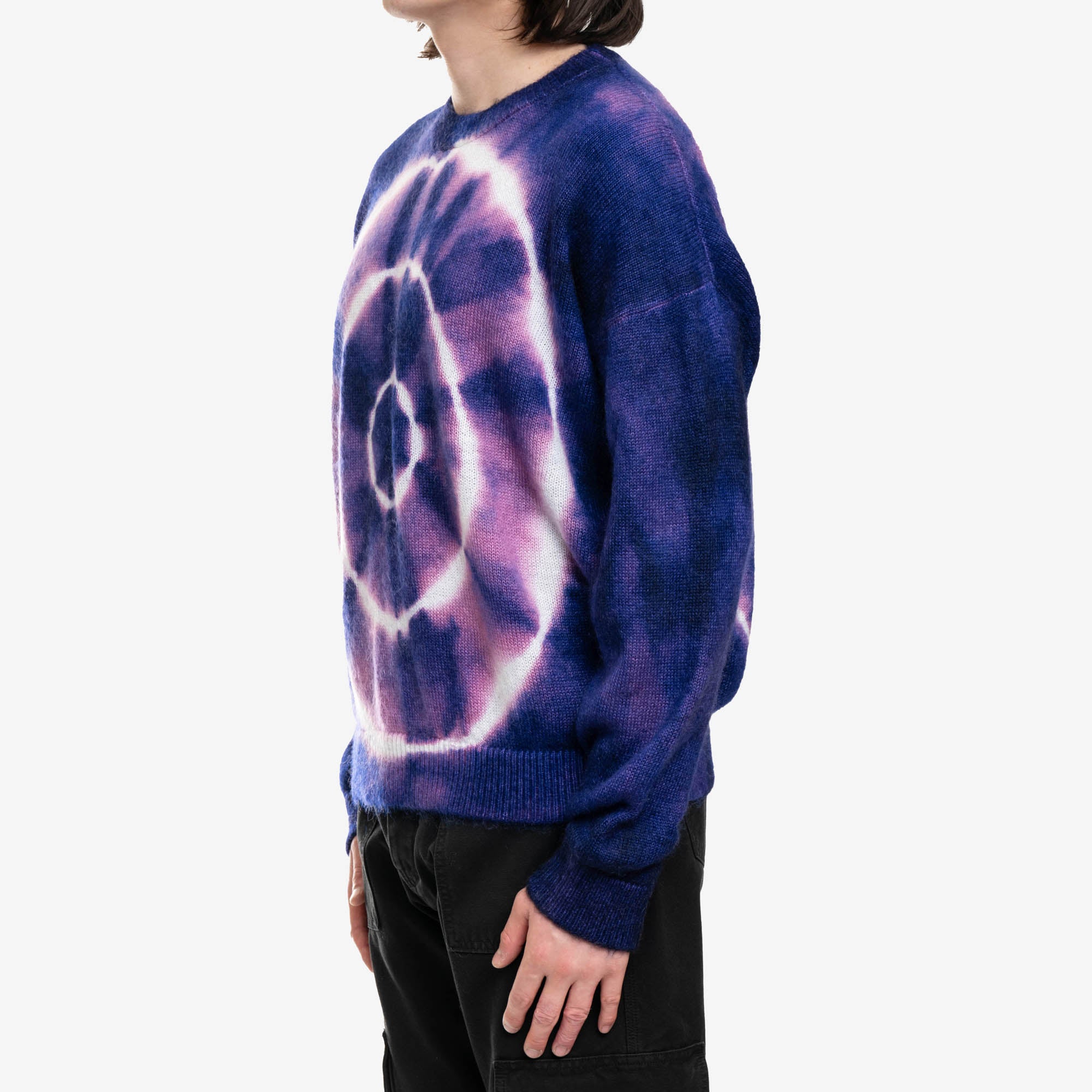 Off - White Tie Dye Mohair Skate Sweater Purple - 3