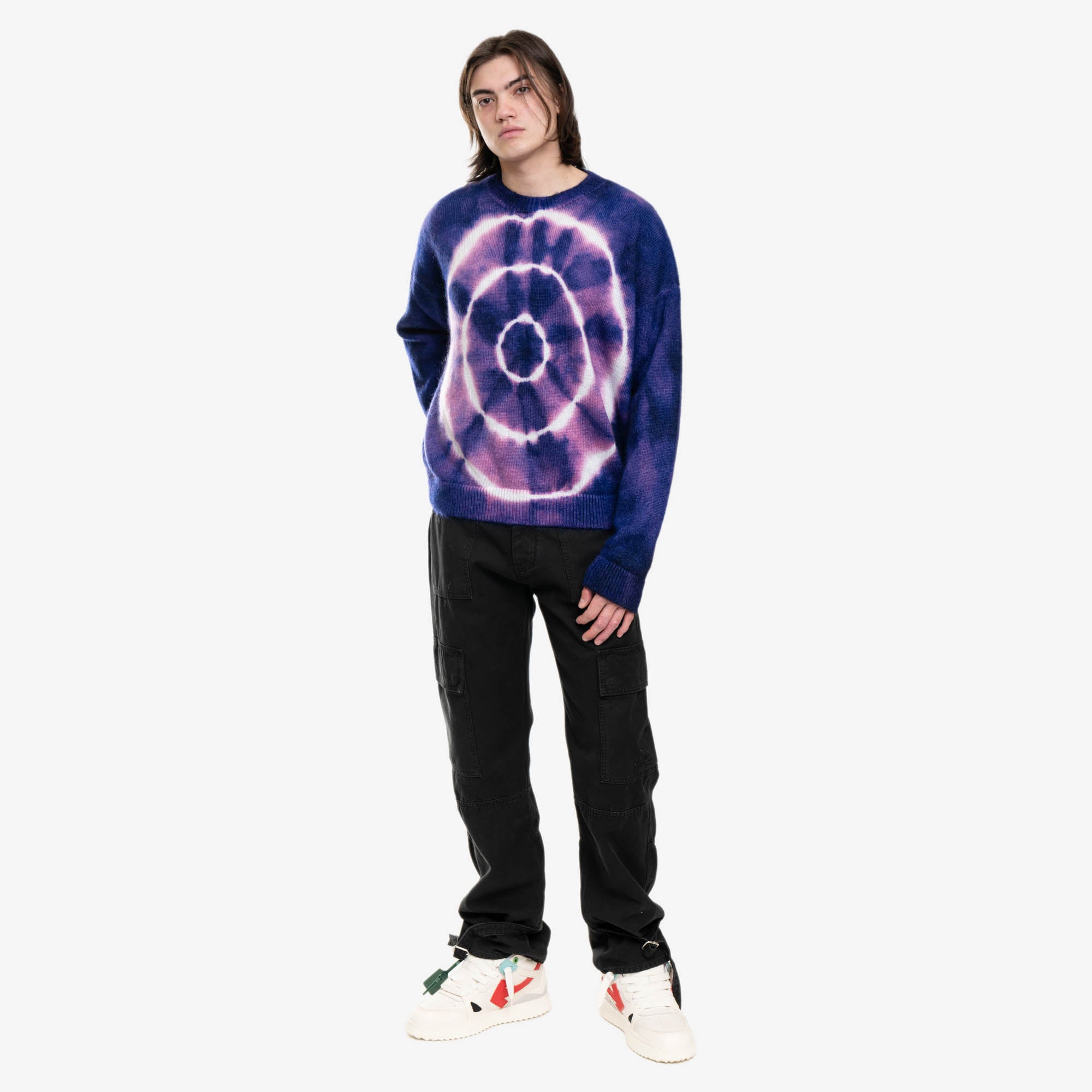 Off - White Tie Dye Mohair Skate Sweater Purple - 2