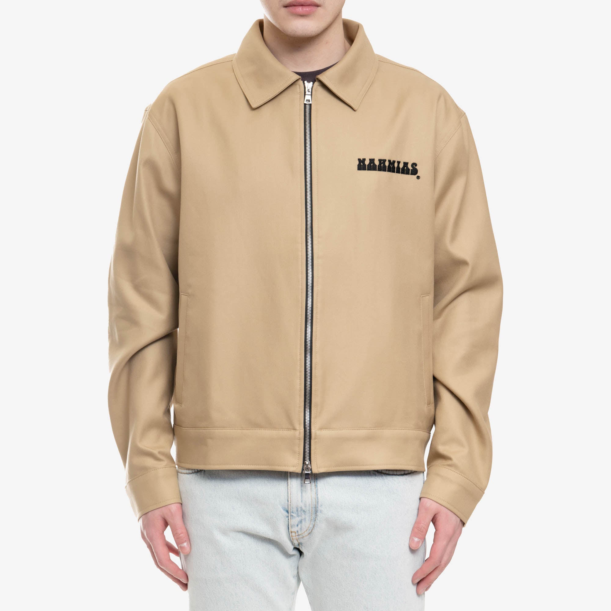 Nahmias Zip Up Worker Jacket Sand - 1