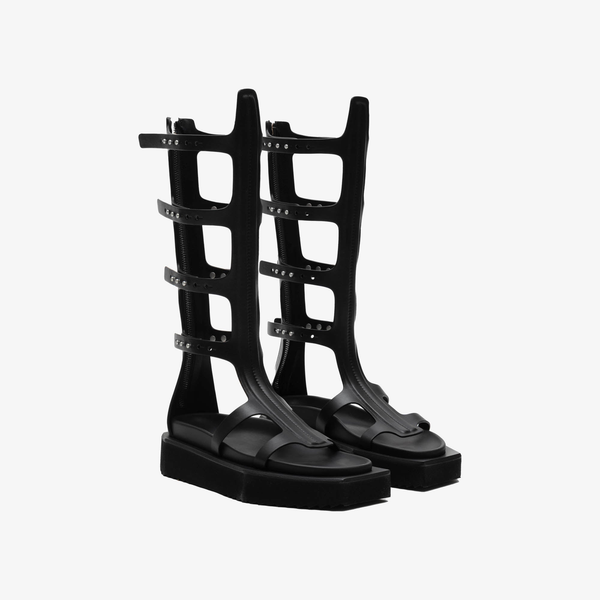 Rick Owens Womens EDFU Turbo Cyclops Spartan High Sandals Black - 1