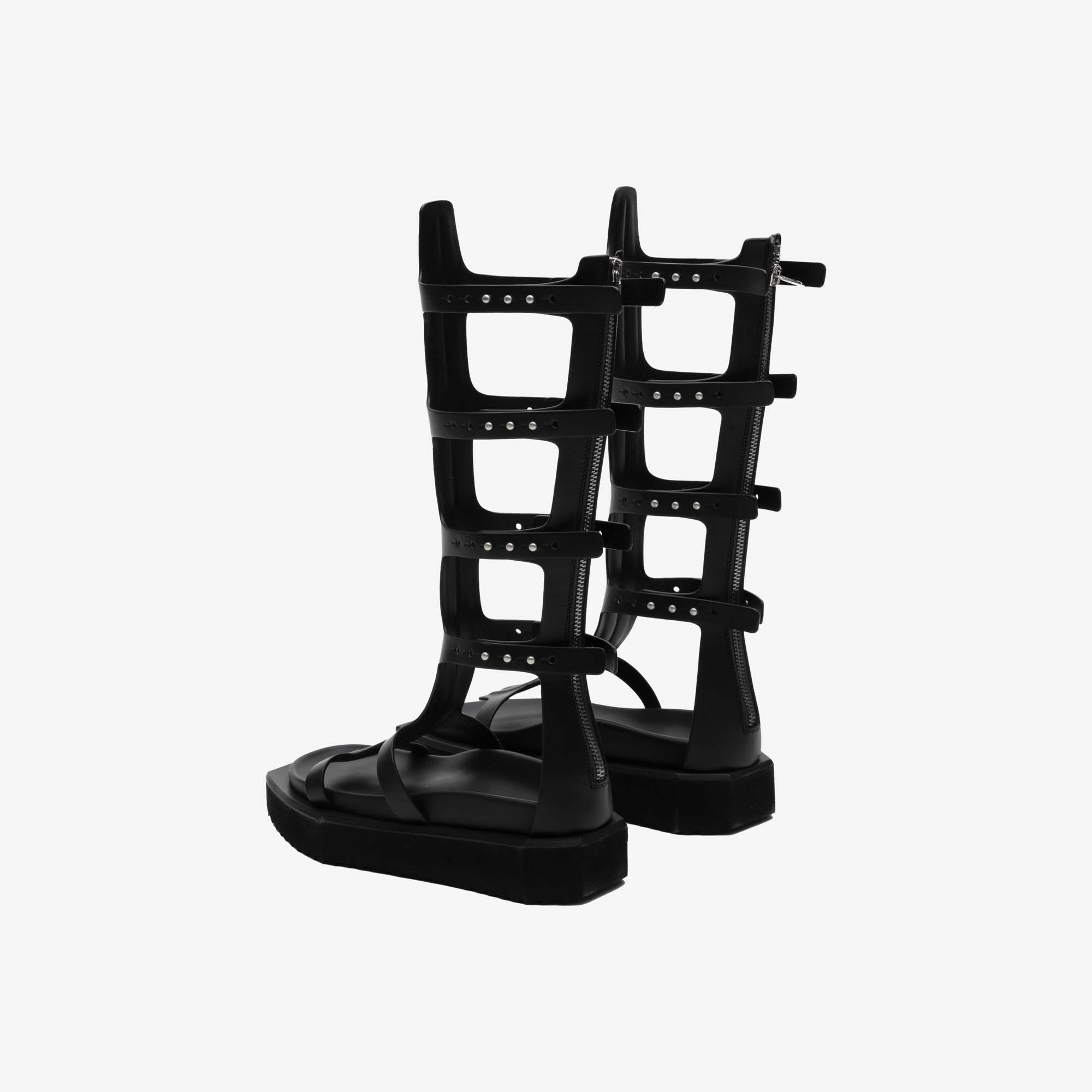 Rick Owens Womens EDFU Turbo Cyclops Spartan High Sandals Black - 3