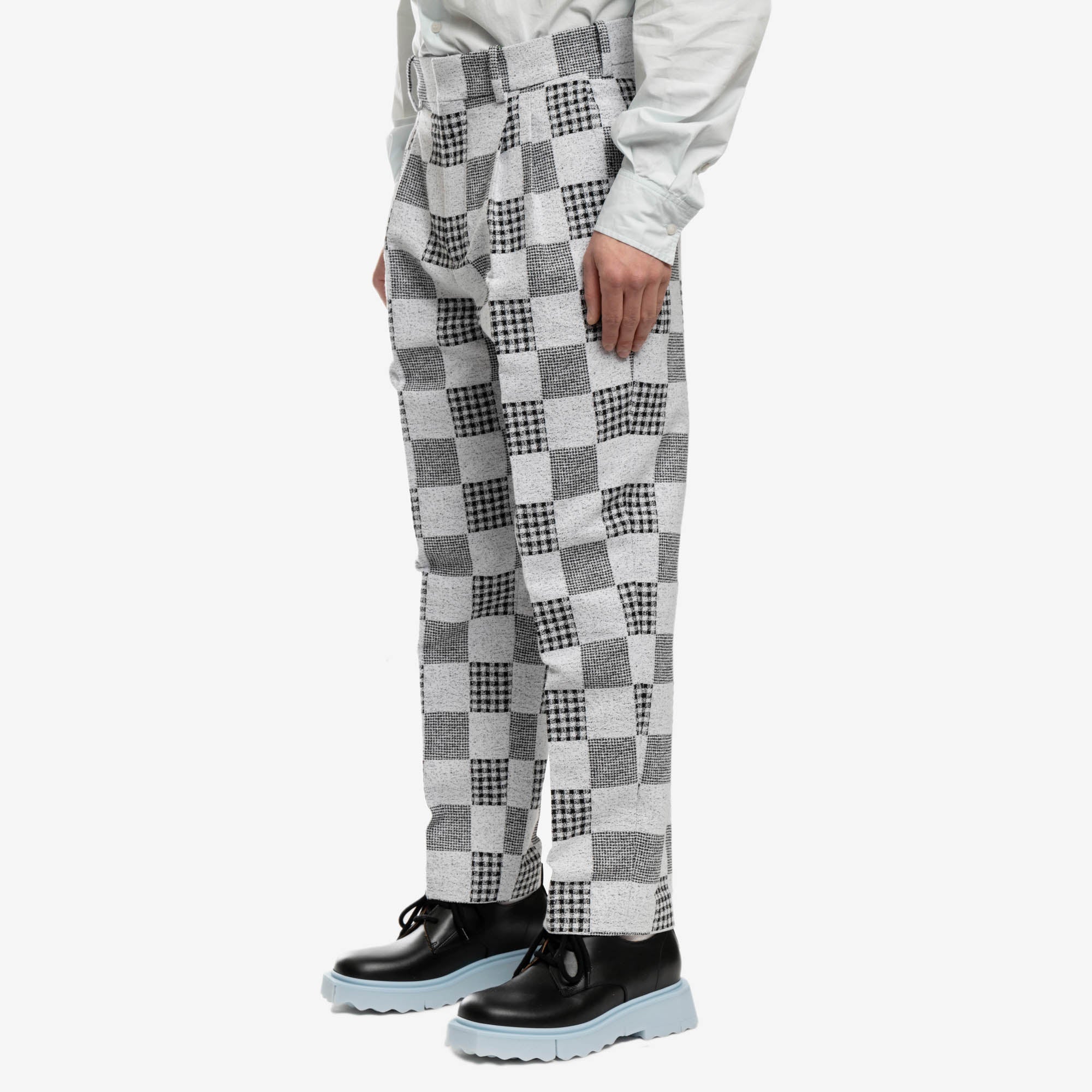 Kenzo Patchwork Jacquard Pleat Pants Midnight Blue - 3