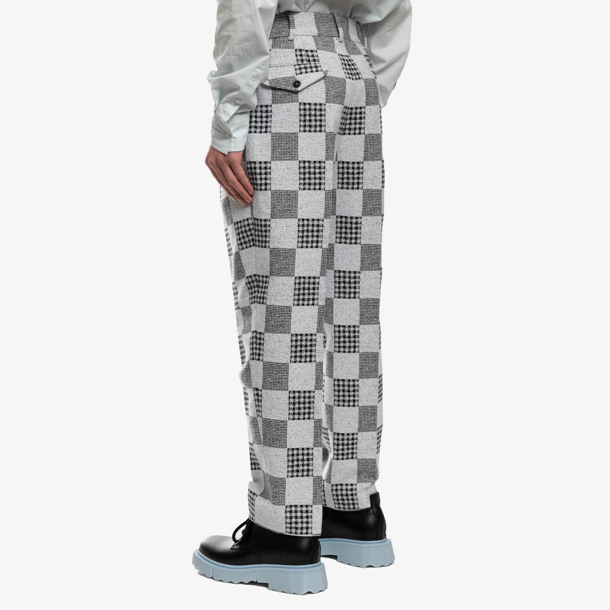 Kenzo Patchwork Jacquard Pleat Pants Midnight Blue - 4