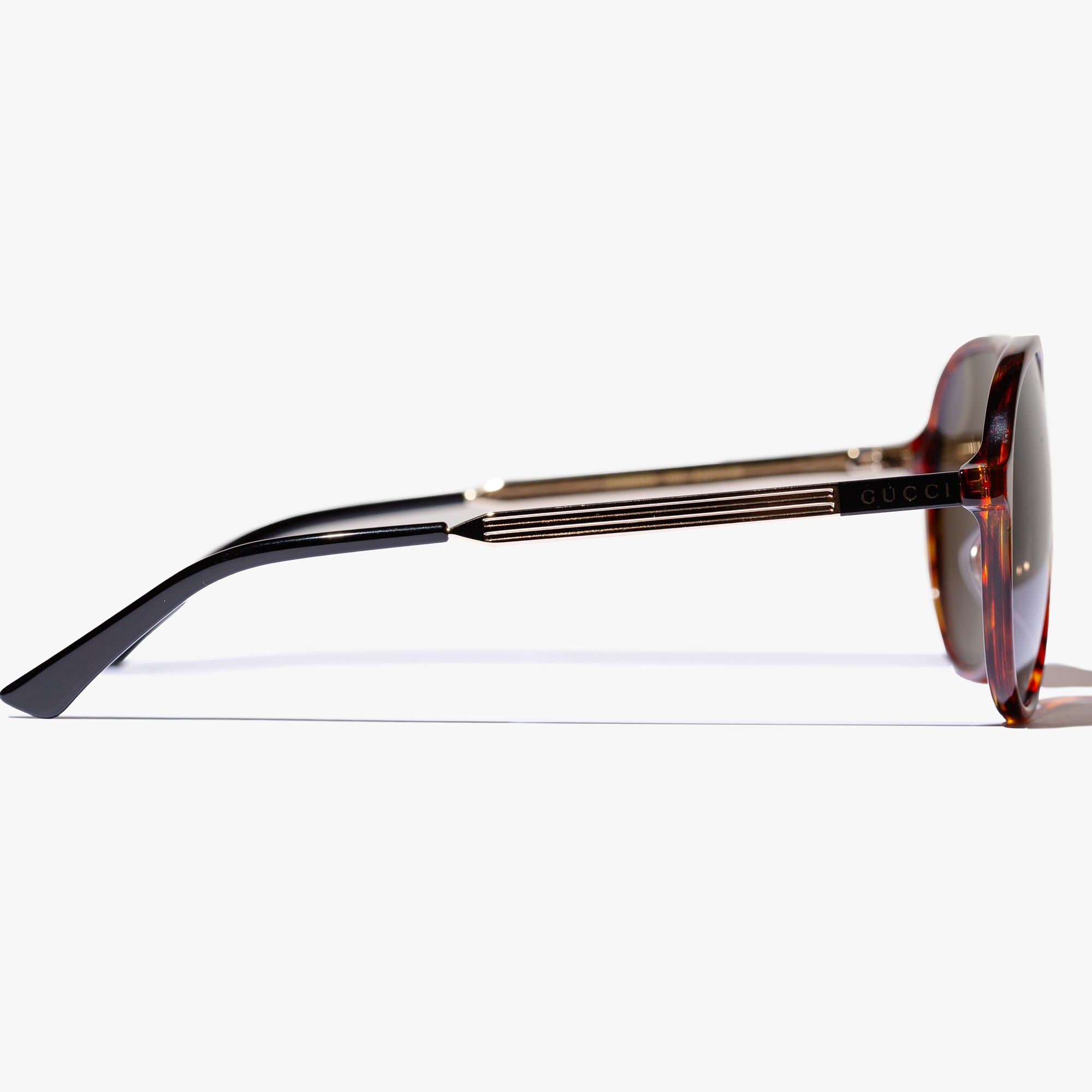 Gucci Eyewear Mens Havana Aviator Frame Sunglasses Havana - 5