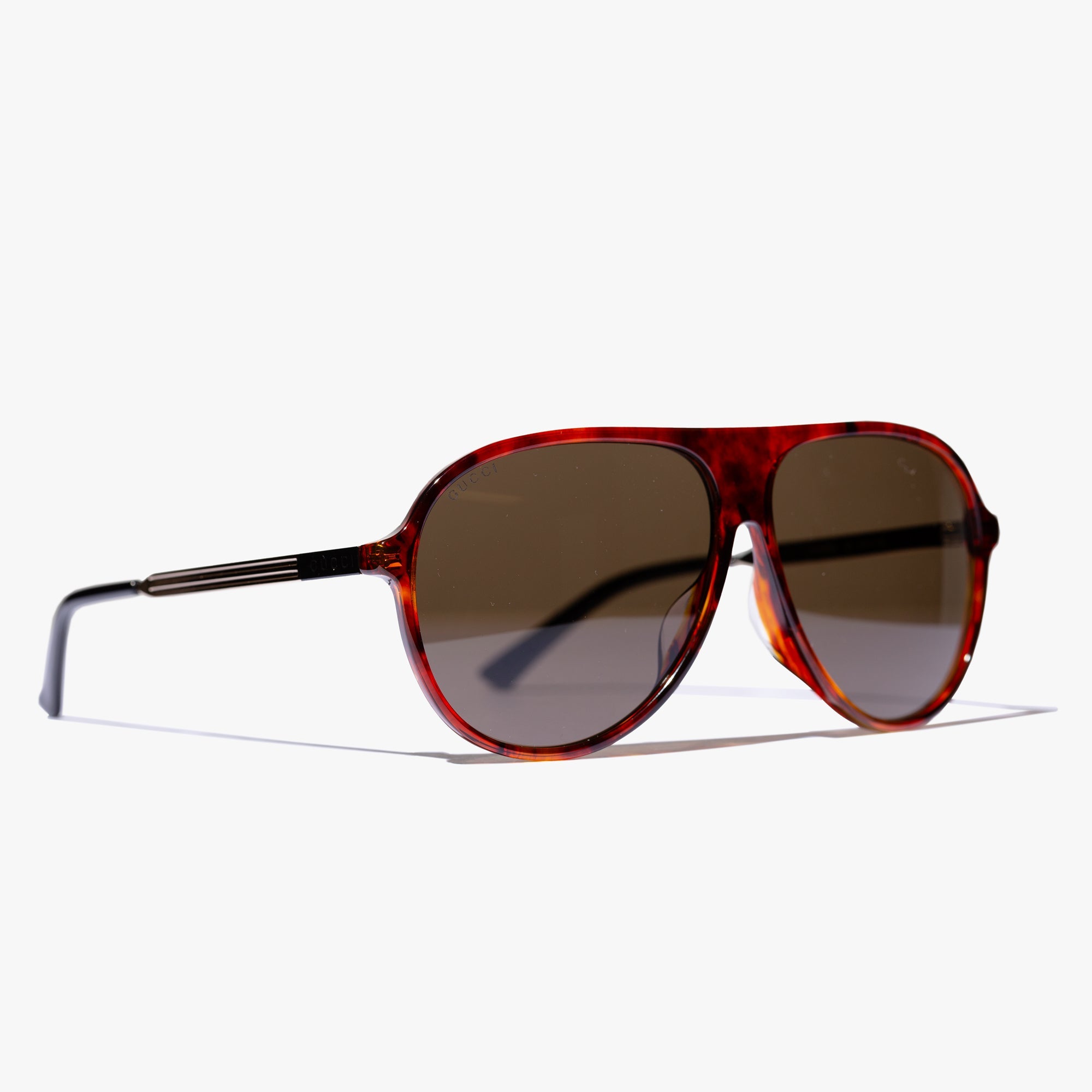 Gucci Eyewear Mens Havana Aviator Frame Sunglasses Havana - 4