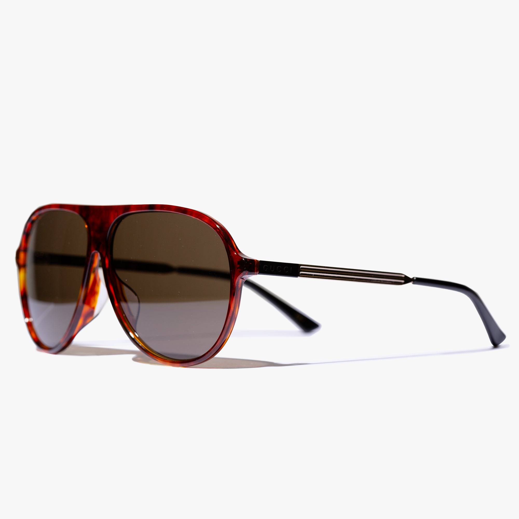 Gucci Eyewear Mens Havana Aviator Frame Sunglasses Havana - 2