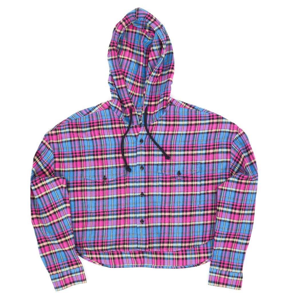 Adaptation Womens Cropped Hooded Shirt Pink - 4