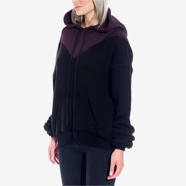 Unravel Womens Cashmere Blend Hybrid Hoody Black - 3