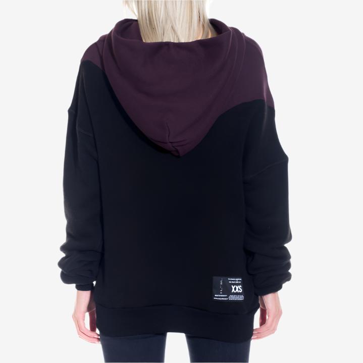 Unravel Womens Cashmere Blend Hybrid Hoody Black - 2