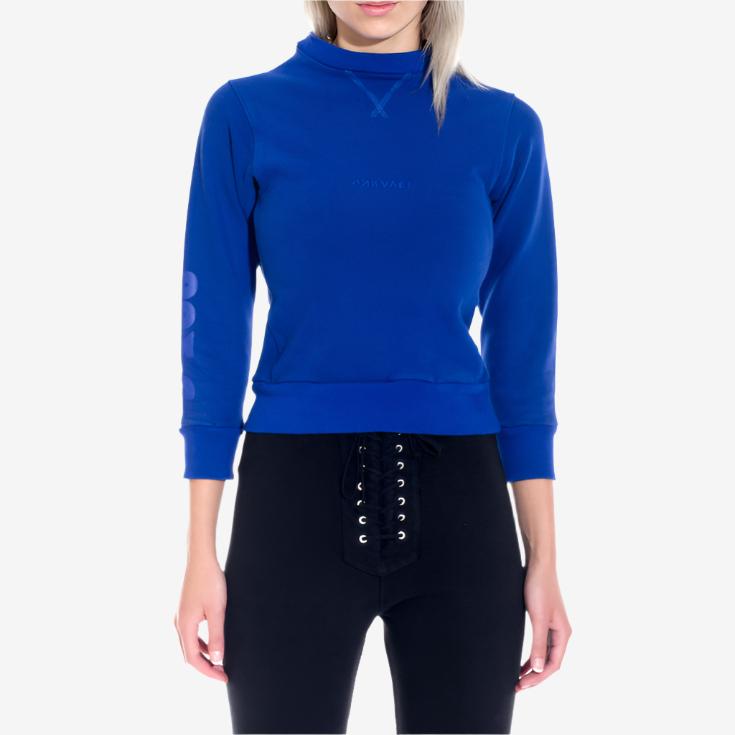 Unravel Womens Terry Shrunken Sweater Blue - 1
